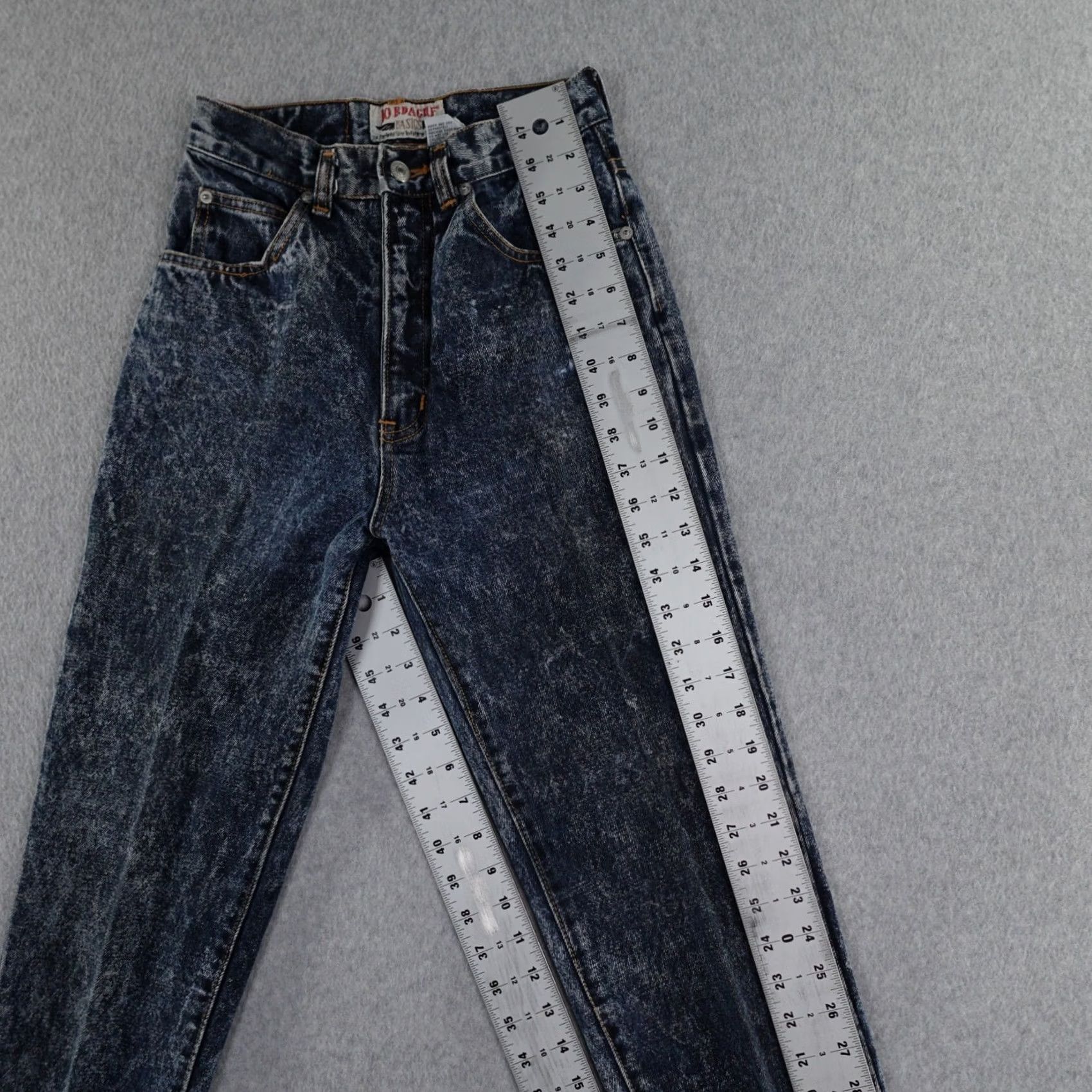 Jordache VINTAGE Jordache Jeans Womens 6 (6x29) High Waisted Acid Wash 5-Pocket Denim Blue Mens Womens Boys Girls Size 28" / US 6 / IT 42 - 7 Thumbnail