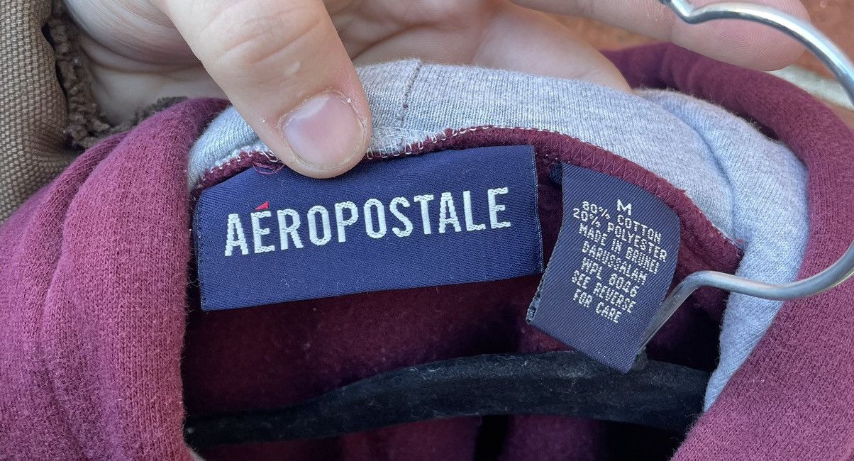 Aeropostale Vintage Y2K Aeropostale Hoodie Mens M Maroon Embroidered Size US M / EU 48-50 / 2 - 2 Thumbnail