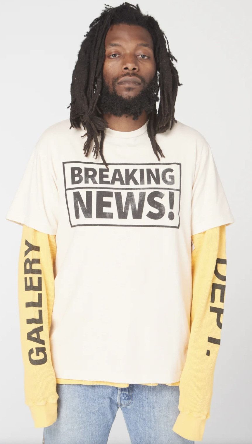 Gallery Dept. o1mle0725 Breaking News T-Shirt in Antique White Size US XXL / EU 58 / 5 - 10 Thumbnail