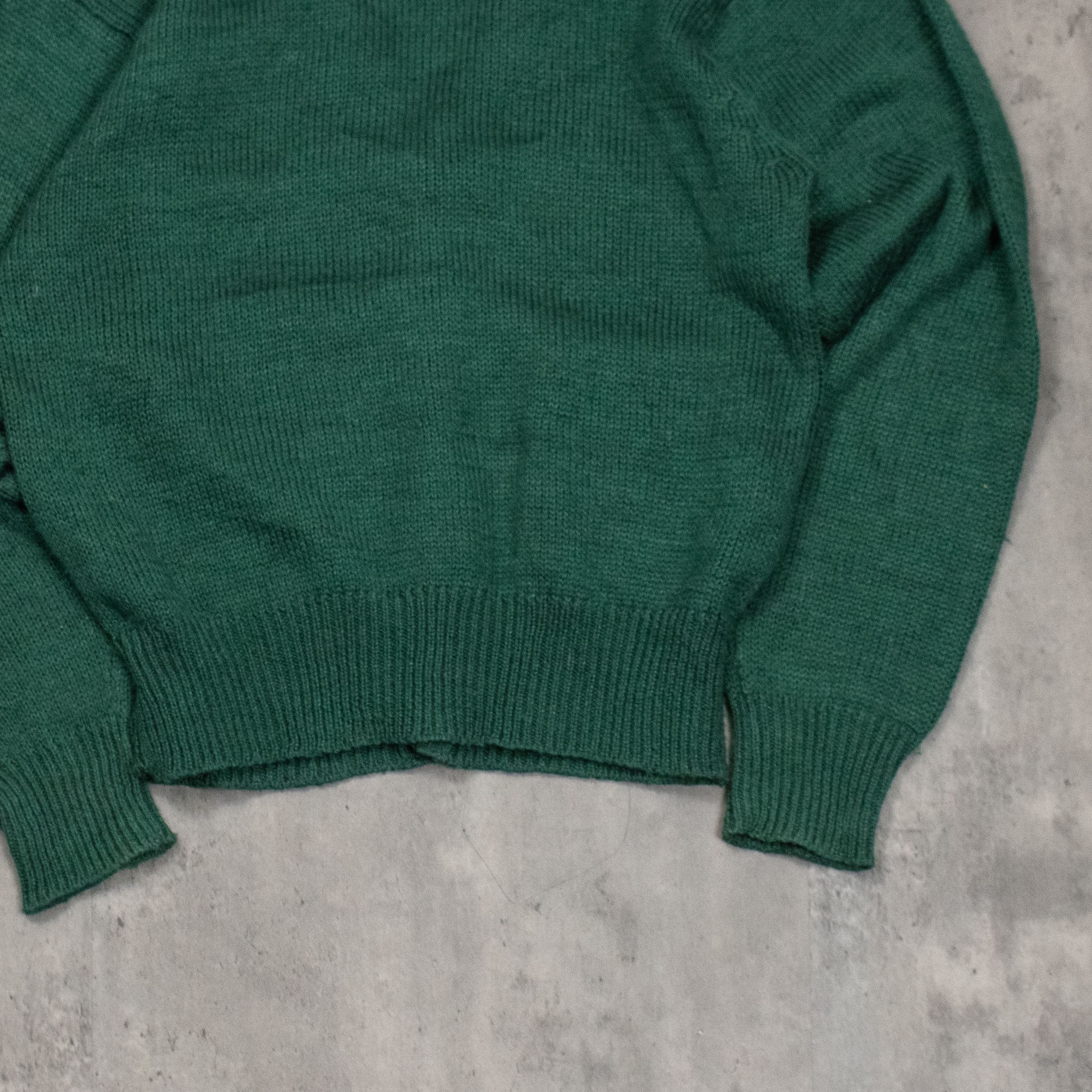 Japanese Brand Vintage 80's Forest Green Kurt Cobain Cardigan Sweater Size US S / EU 44-46 / 1 - 6 Thumbnail