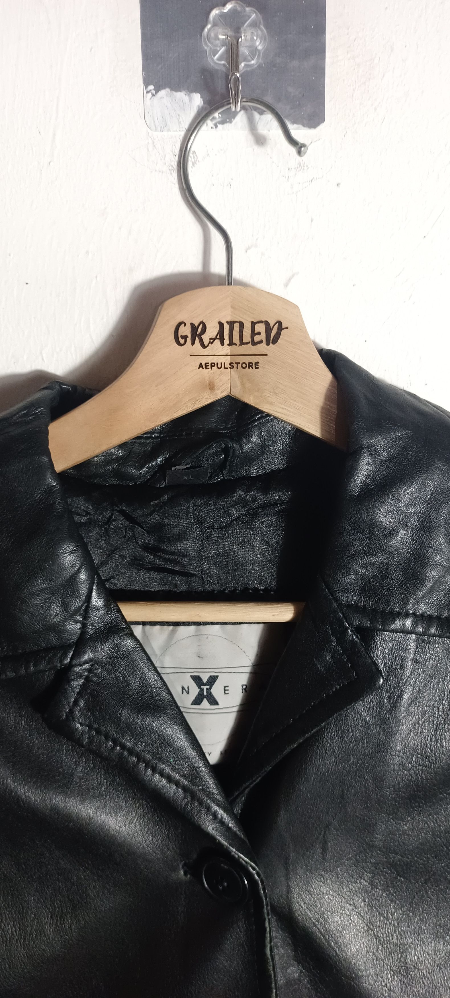 Genuine Leather × If Six Was Nine Vintage💥 Pantera X Black Leather Trench Coat Jacket Size US M / EU 48-50 / 2 - 9 Thumbnail