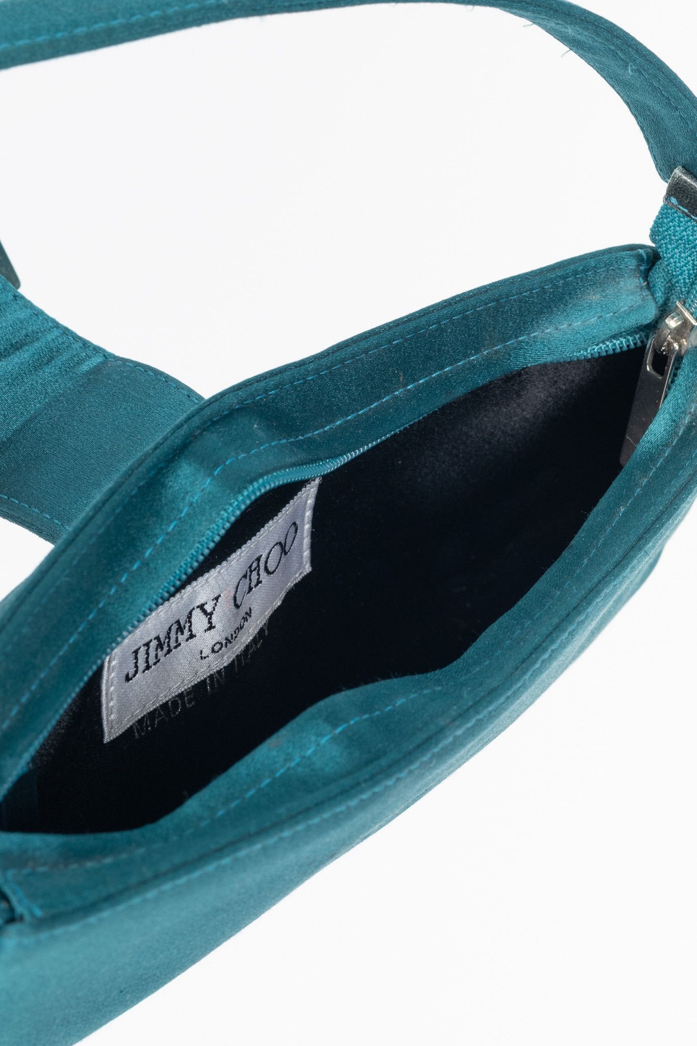 Jimmy Choo Jimmy Choo Teal Satin Crystal-Buckle Baguette Size ONE SIZE - 10 Thumbnail
