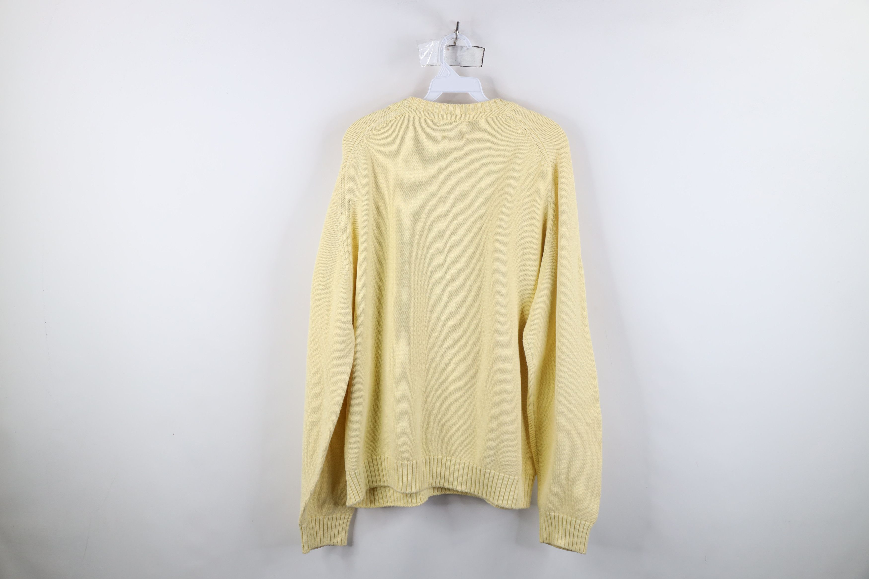 Lands' End Vintage 90s Lands End Knit Crewneck Sweater Yellow USA Size US L / EU 52-54 / 3 - 9 Thumbnail