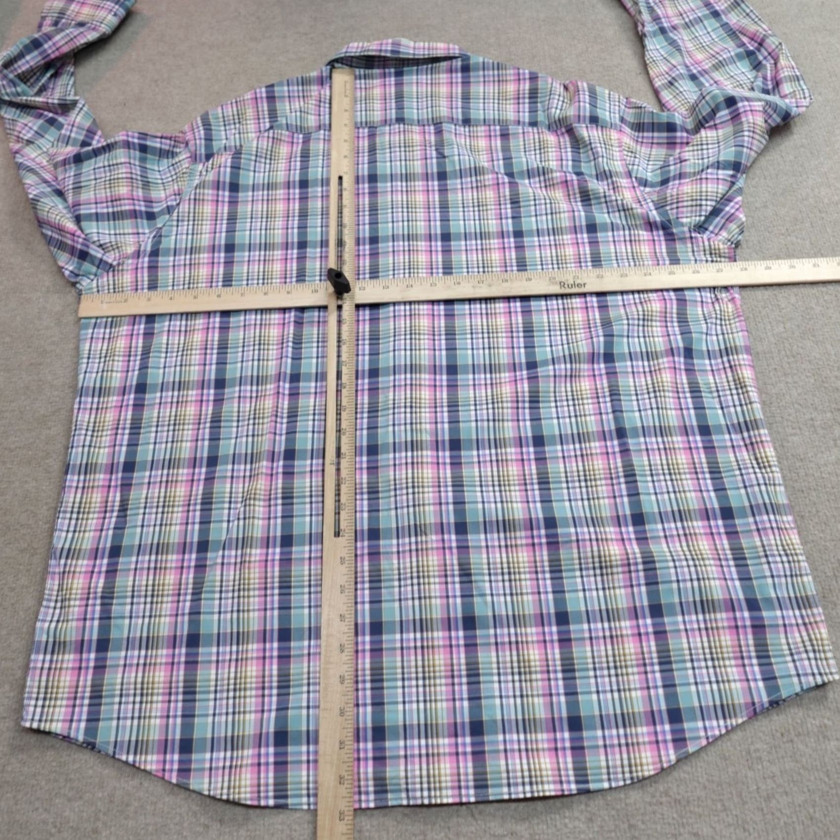 Peter Millar VINTAGE Peter Millar Summer Comfort Shirt 2XL Blue Plaid Long Sleeve North Hills Size US XXL / EU 58 / 5 - 4 Thumbnail