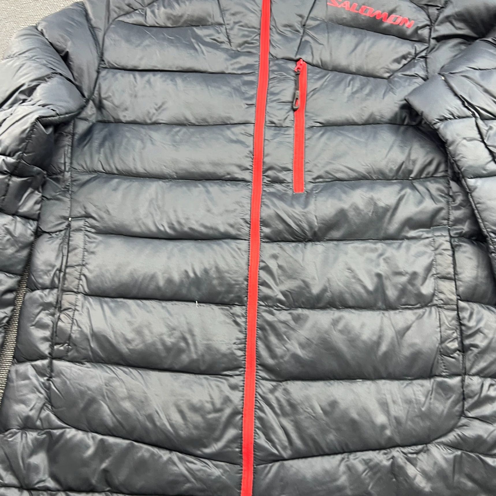 Salomon Salomon Minim Pertex Down Jacket Mens Medium Gray Full Zip Puffer Hoodie Size US M / EU 48-50 / 2 - 5 Thumbnail