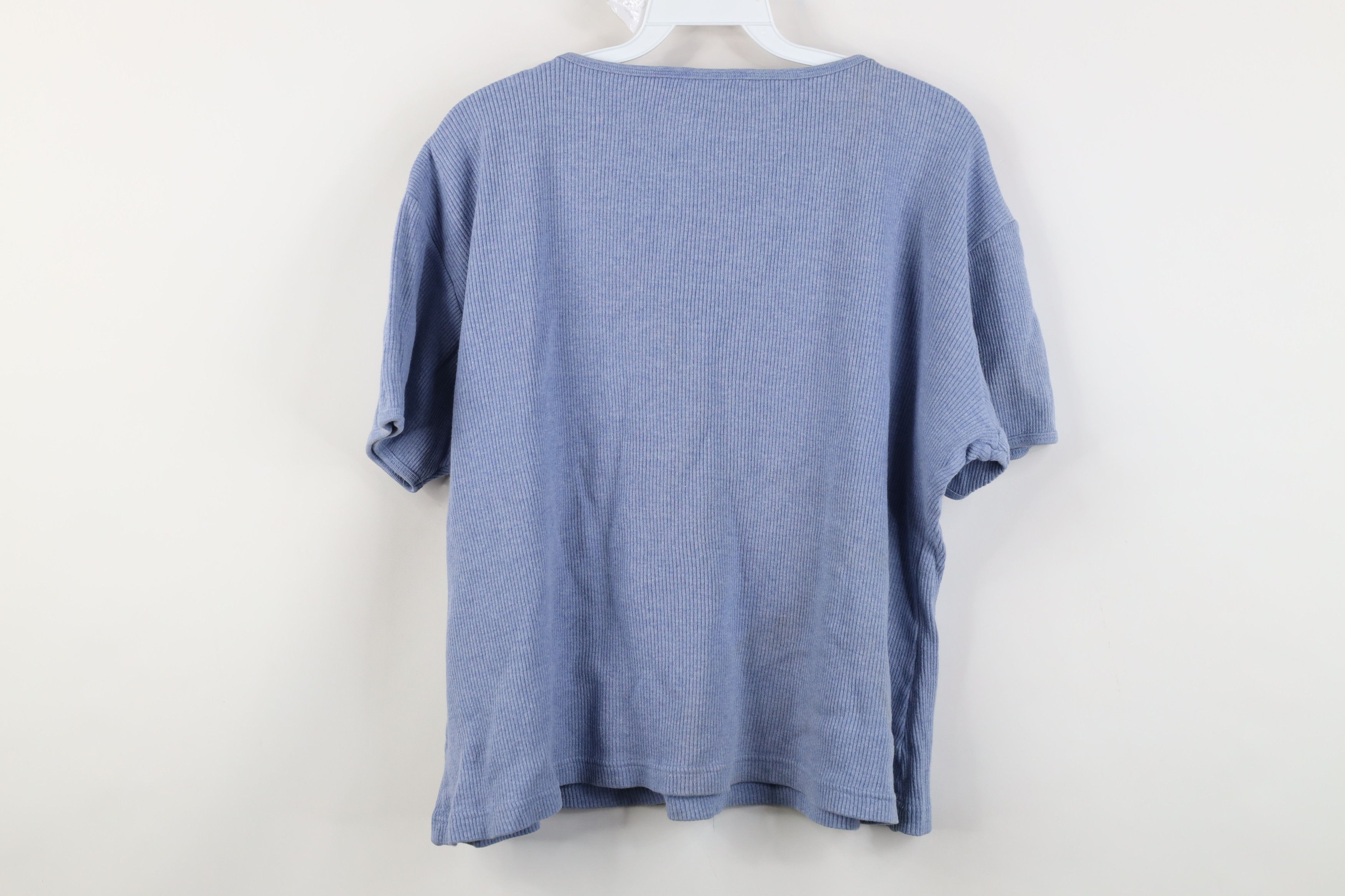Vintage Vintage 90s Y2K Streetwear Boxy Cropped Ribbed Knit T-Shirt Size L / US 10 / IT 46 - 7 Thumbnail