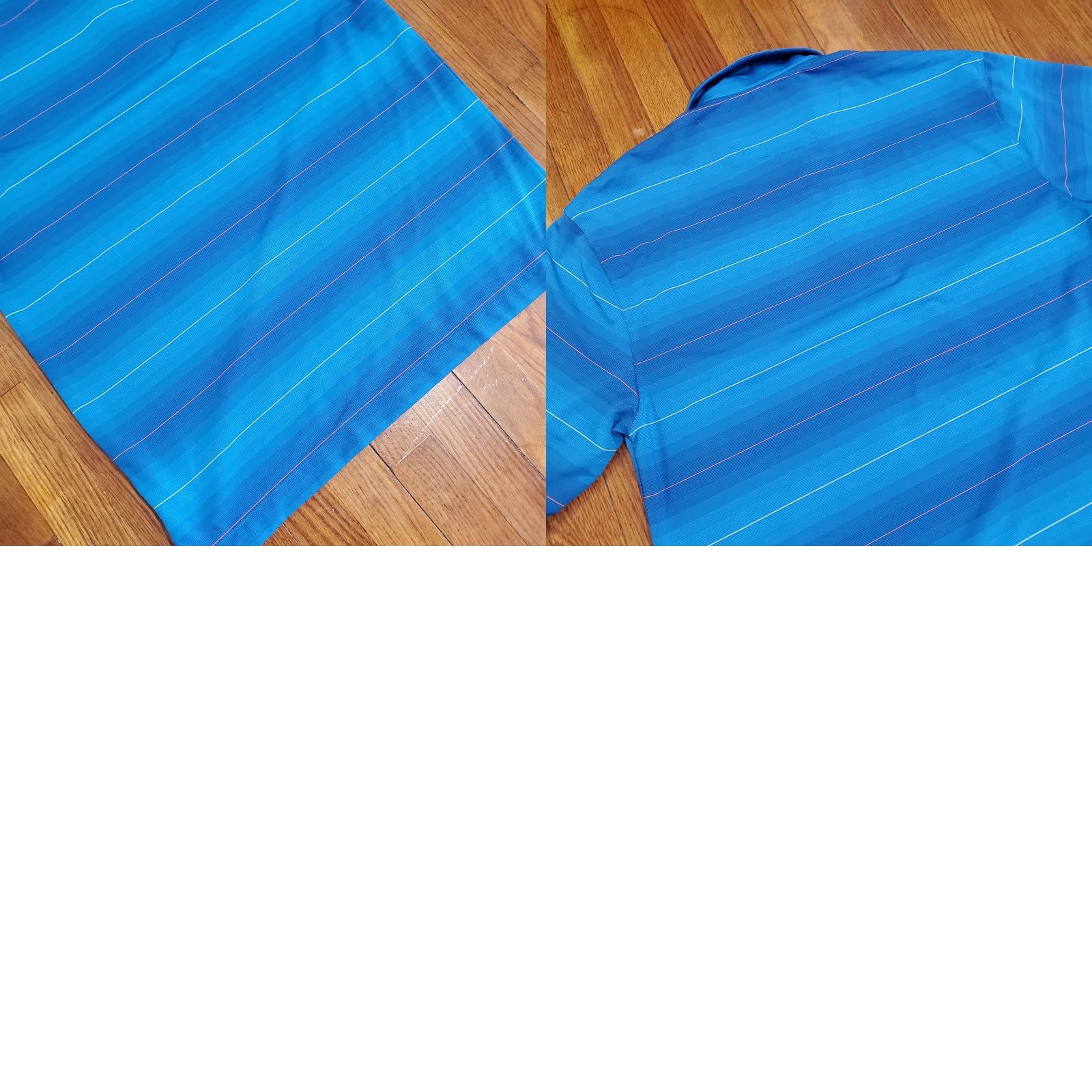 Nike Nike Golf Polo Shirt Mens Large Blue Striped Dri-Fit Stretch Pique Shirt Nike Brand Golf Model 256501-447 Size US L / EU 52-54 / 3 - 8 Thumbnail