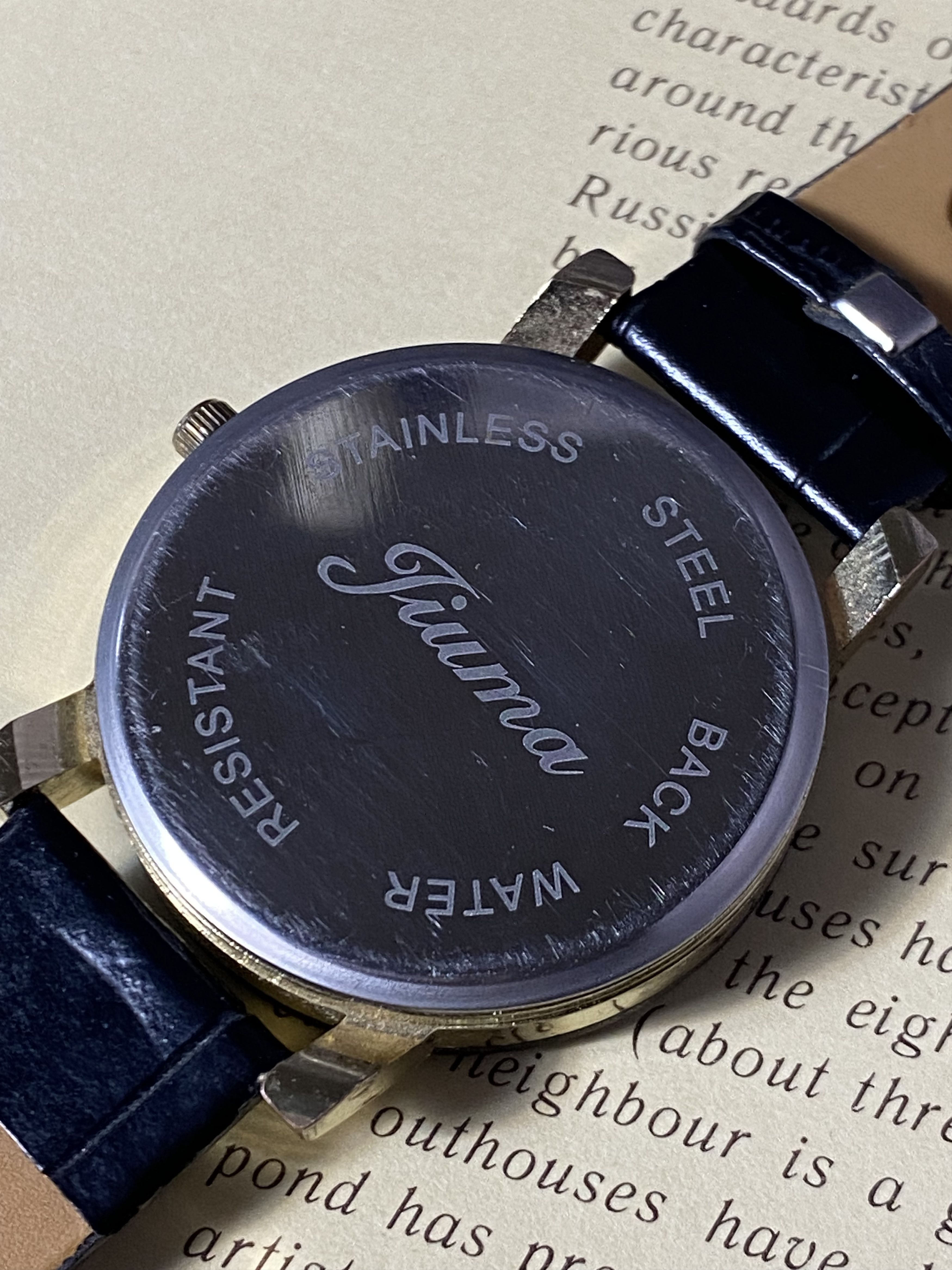 Jewelry × Vintage Elegant Watch with Leather Strap, Perfect Gift Size ONE SIZE - 4 Thumbnail