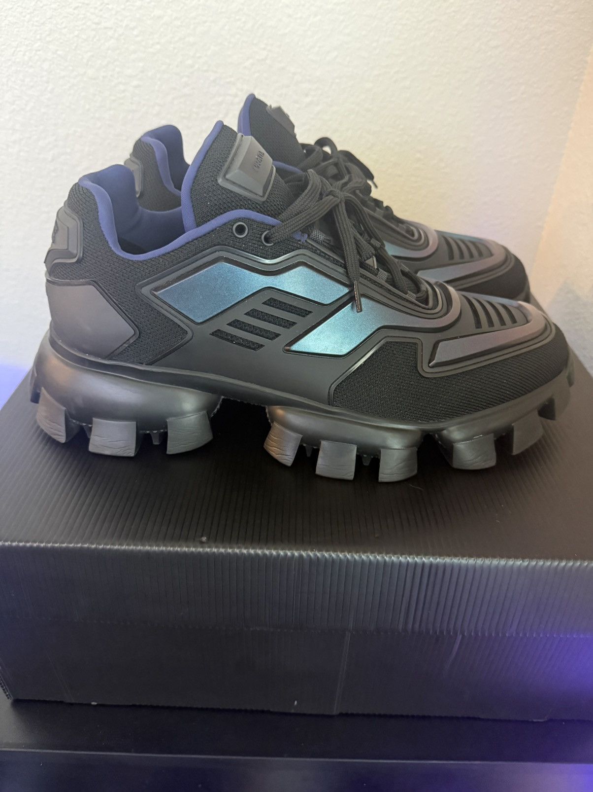Prada Prada Cloudbust Thunder Black Iridescent Sneakers Size US 10 / EU 43 - 1 Thumbnail