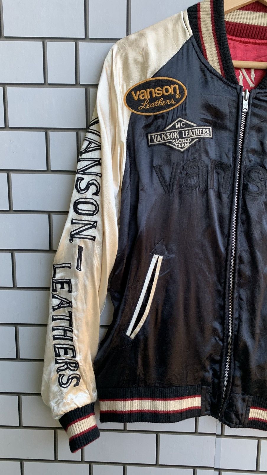 Japanese Brand Vintage Sukajan Vanson Leathers Reversible Jacket Size US M / EU 48-50 / 2 - 7 Thumbnail