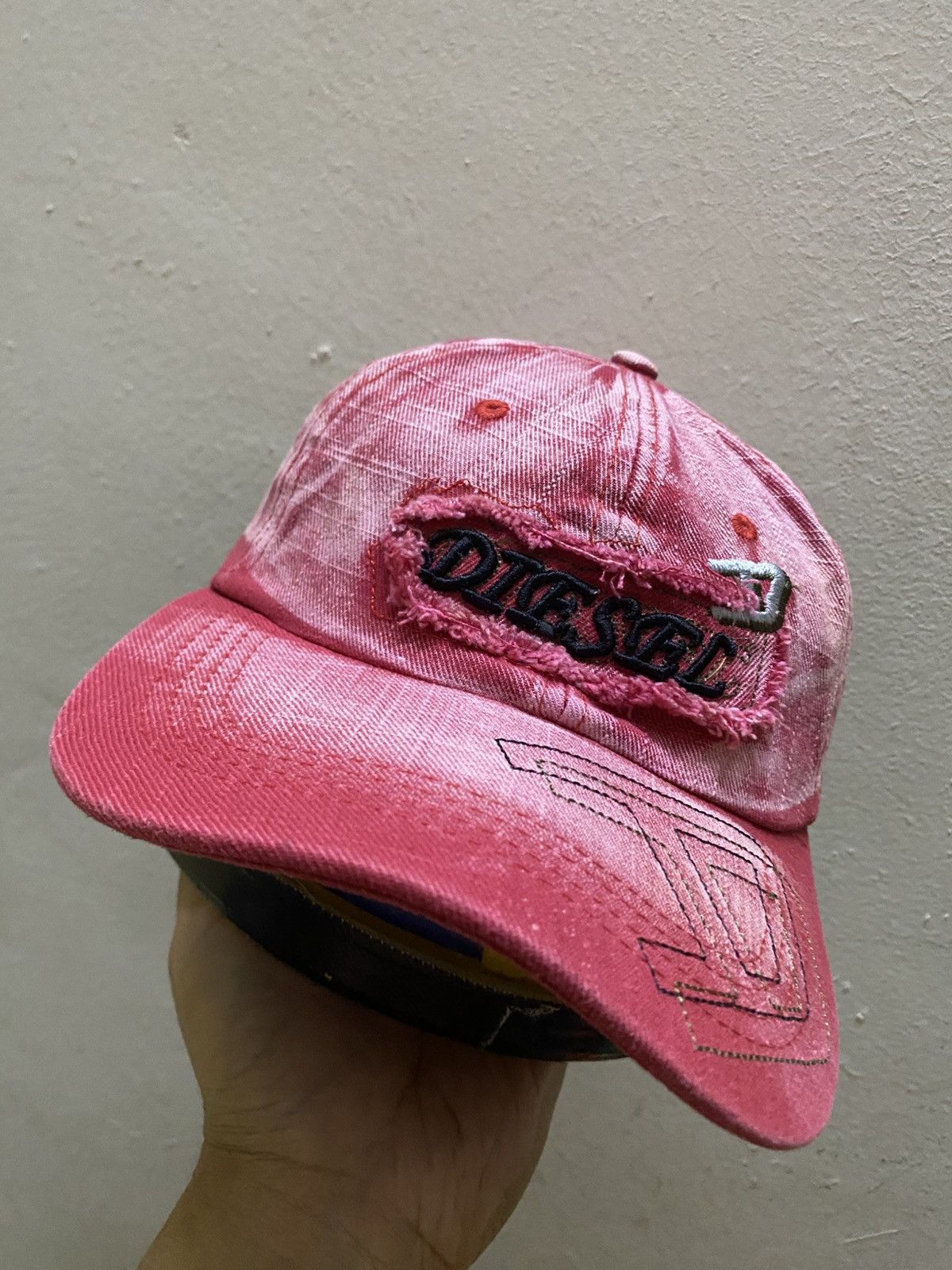 Diesel Diesel Vintage Cap Avant Garde Distressed Acid Wash Hat Size ONE SIZE - 1 Thumbnail