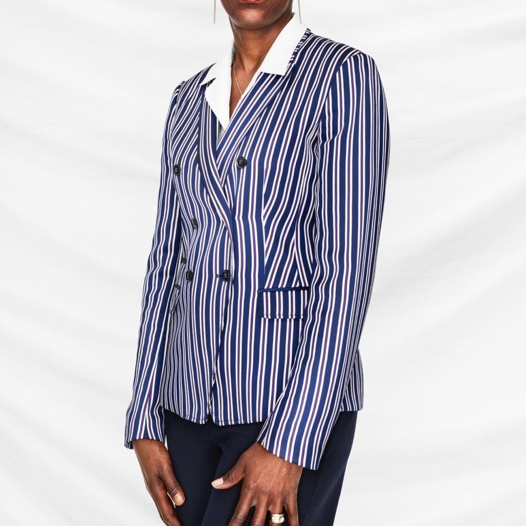 Banana Republic Banana Republic Striped Double Breasted Dickie Blazer US 10 Size L / US 10 / IT 46 - 3 Thumbnail