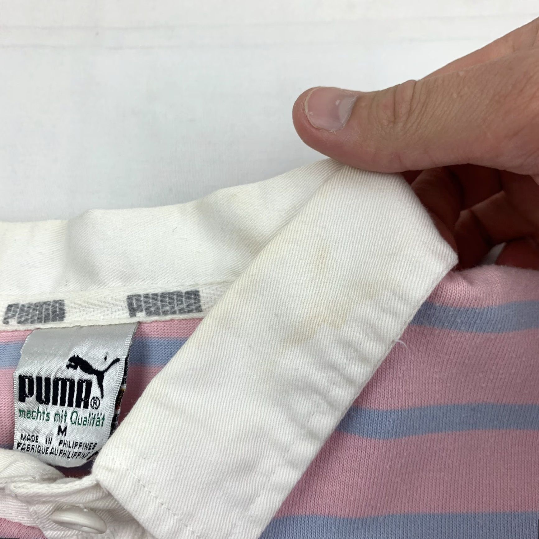 Puma VINTAGE Puma Polo Shirt Adult M Pink Stripes Collared Shirt Sports 80s 90s Mens Size US M / EU 48-50 / 2 - 4 Thumbnail