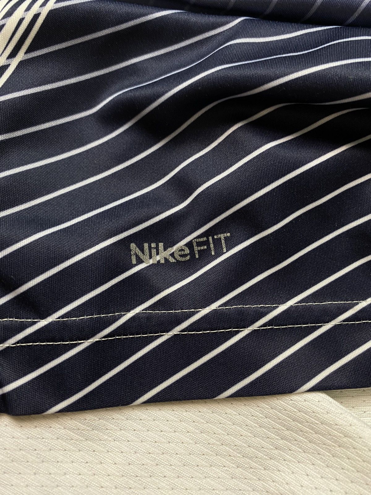 Nike × Vintage Nike striped vintage T-shirt white blue logo swoosh y2k Size US S / EU 44-46 / 1 - 3 Thumbnail