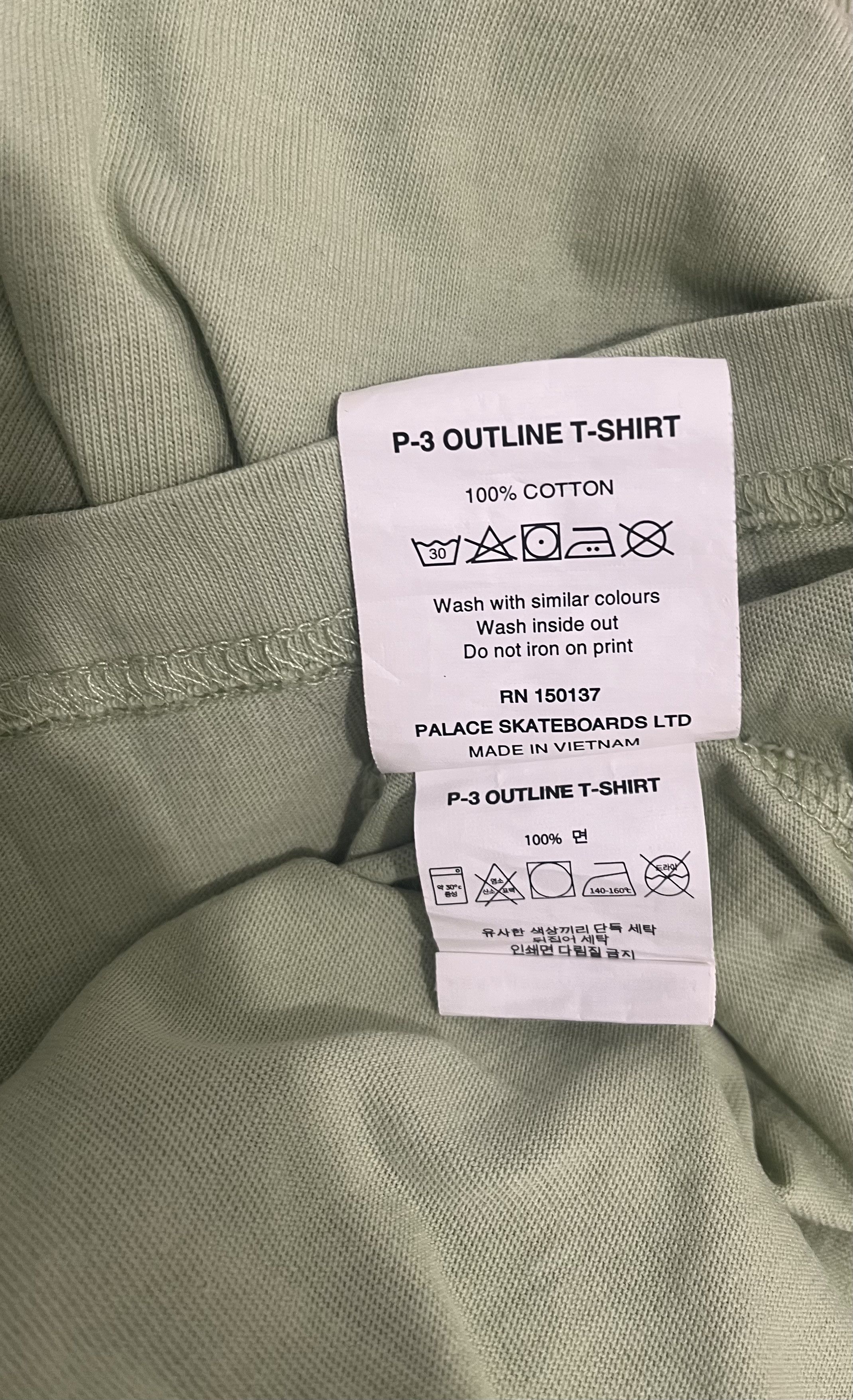 Palace T-shirt Palace P-3 Outline Natural Green Size US XXL / EU 58 / 5 - 9 Thumbnail