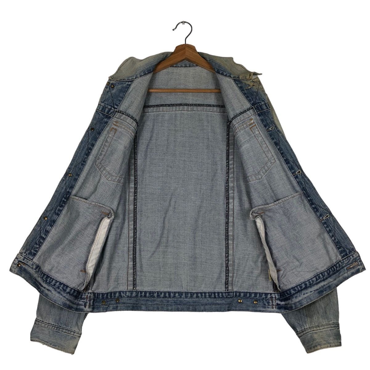 Japanese Brand 🔥Vtg Denim Biker Jacket Topvalu Issey Miyake Japan Size US L / EU 52-54 / 3 - 11 Thumbnail