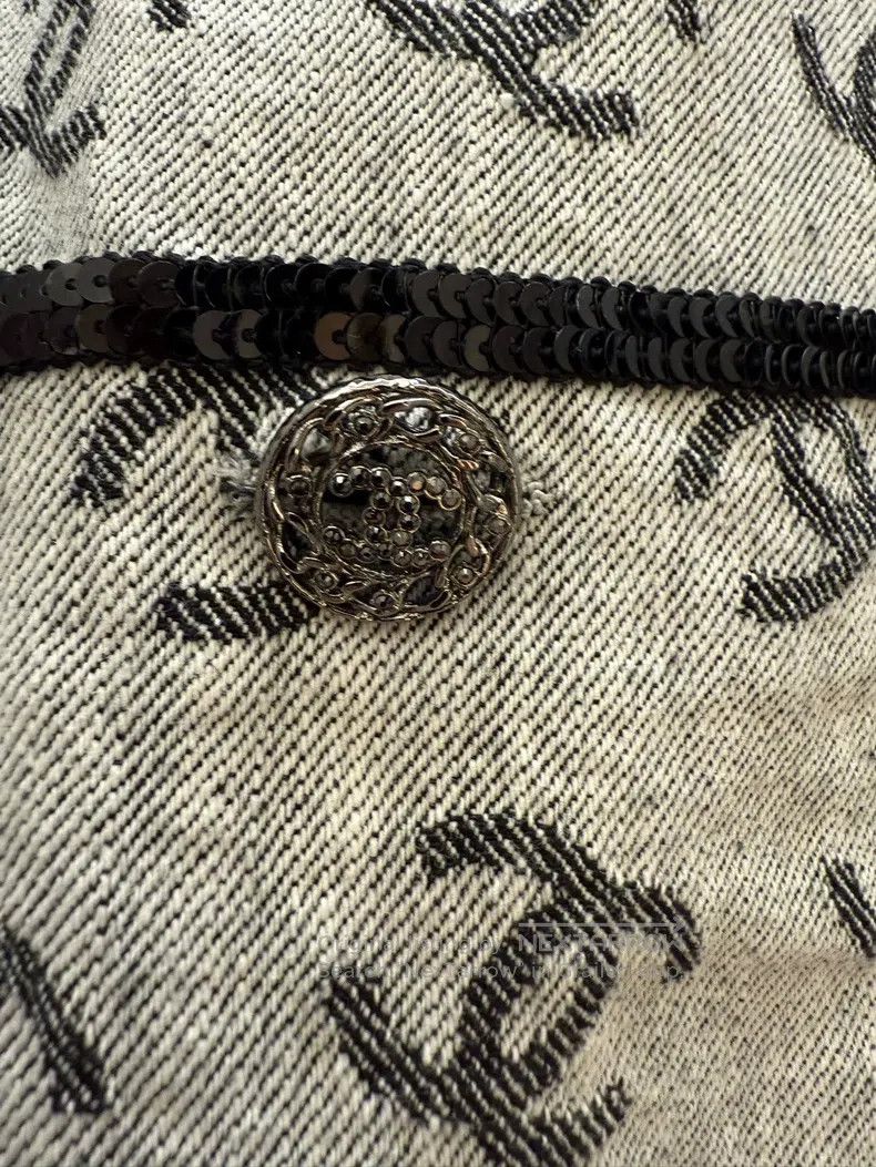 Chanel Chanel 22s gray denim fabric logo jacket Size XS / US 0-2 / IT 36-38 - 3 Thumbnail