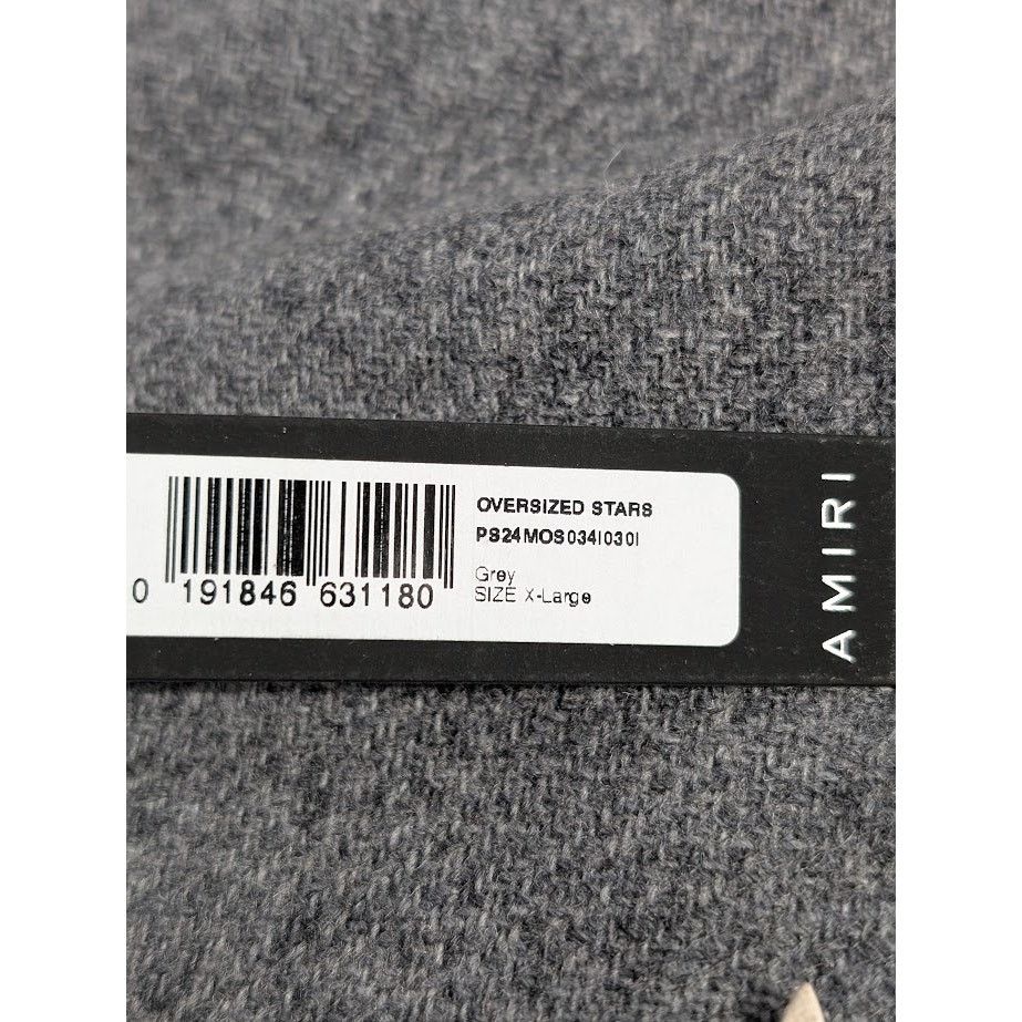 Amiri o1rshd1 Oversized Stars Varsity Jacket in Gray Size US XL / EU 56 / 4 - 18 Thumbnail