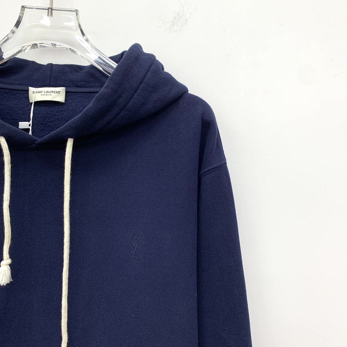 Saint Laurent Paris Saint laurent navy blue cotton hooded sweatshirt Size S / US 4 / IT 40 - 3 Thumbnail
