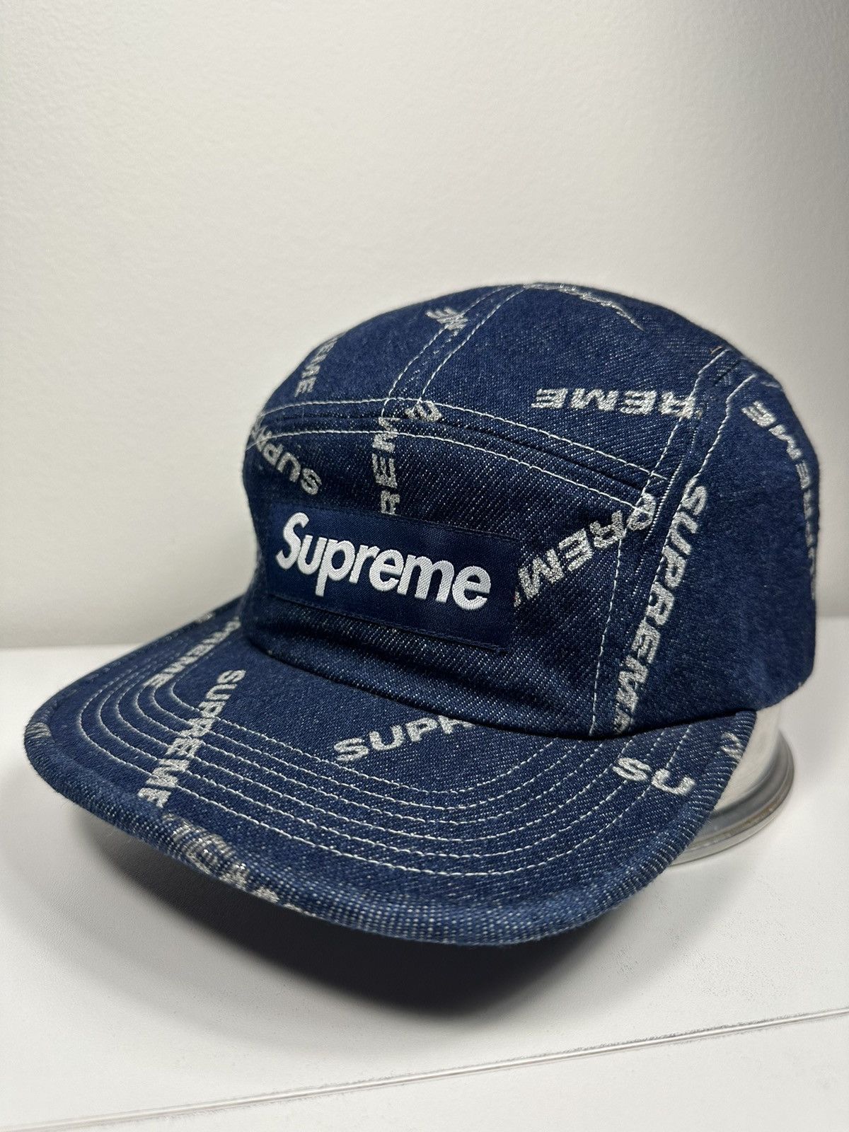 Supreme Supreme Denim Logo Camp Cap Size ONE SIZE - 4 Thumbnail