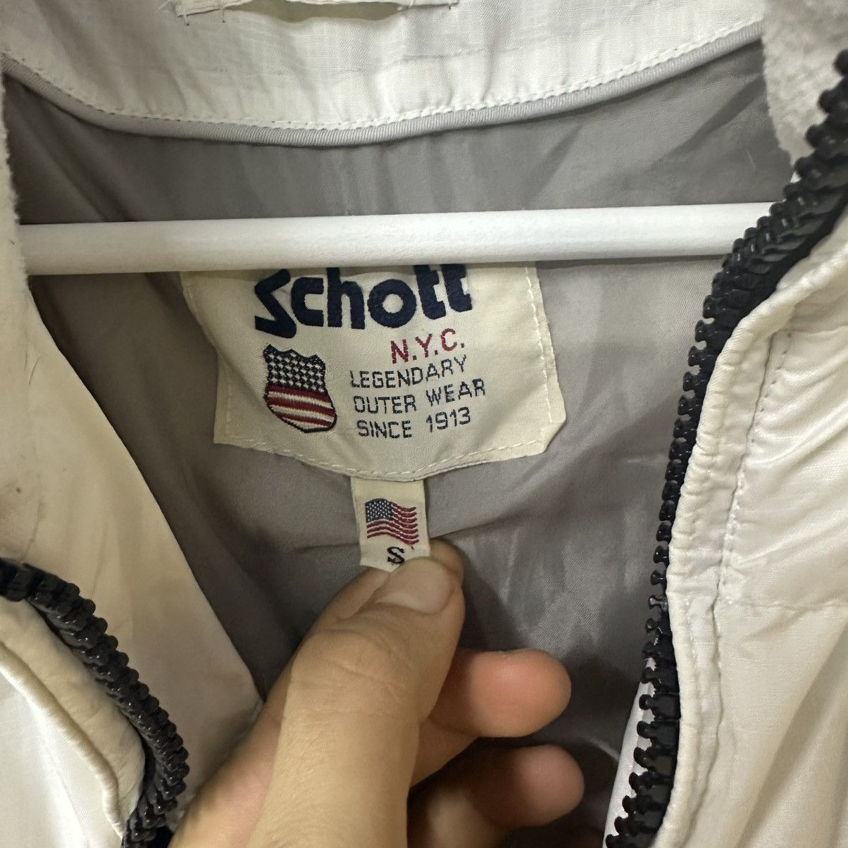 Schott Schott Vintage Down Jacket White Size S / US 4 / IT 40 - 4 Thumbnail