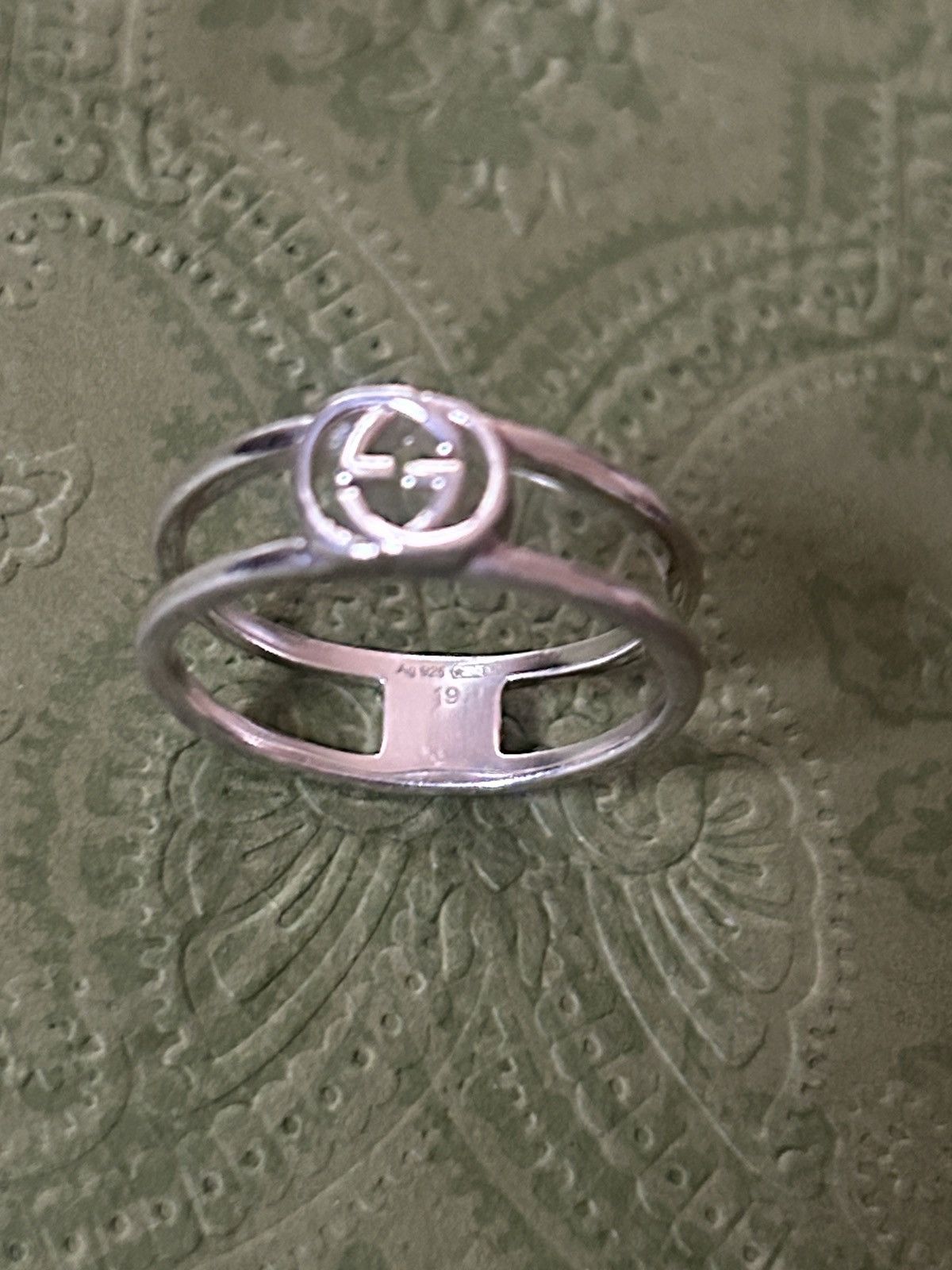 Gucci Gucci Interlocking Thin Open Ring Silver 925 298036 Size ONE SIZE - 3 Thumbnail