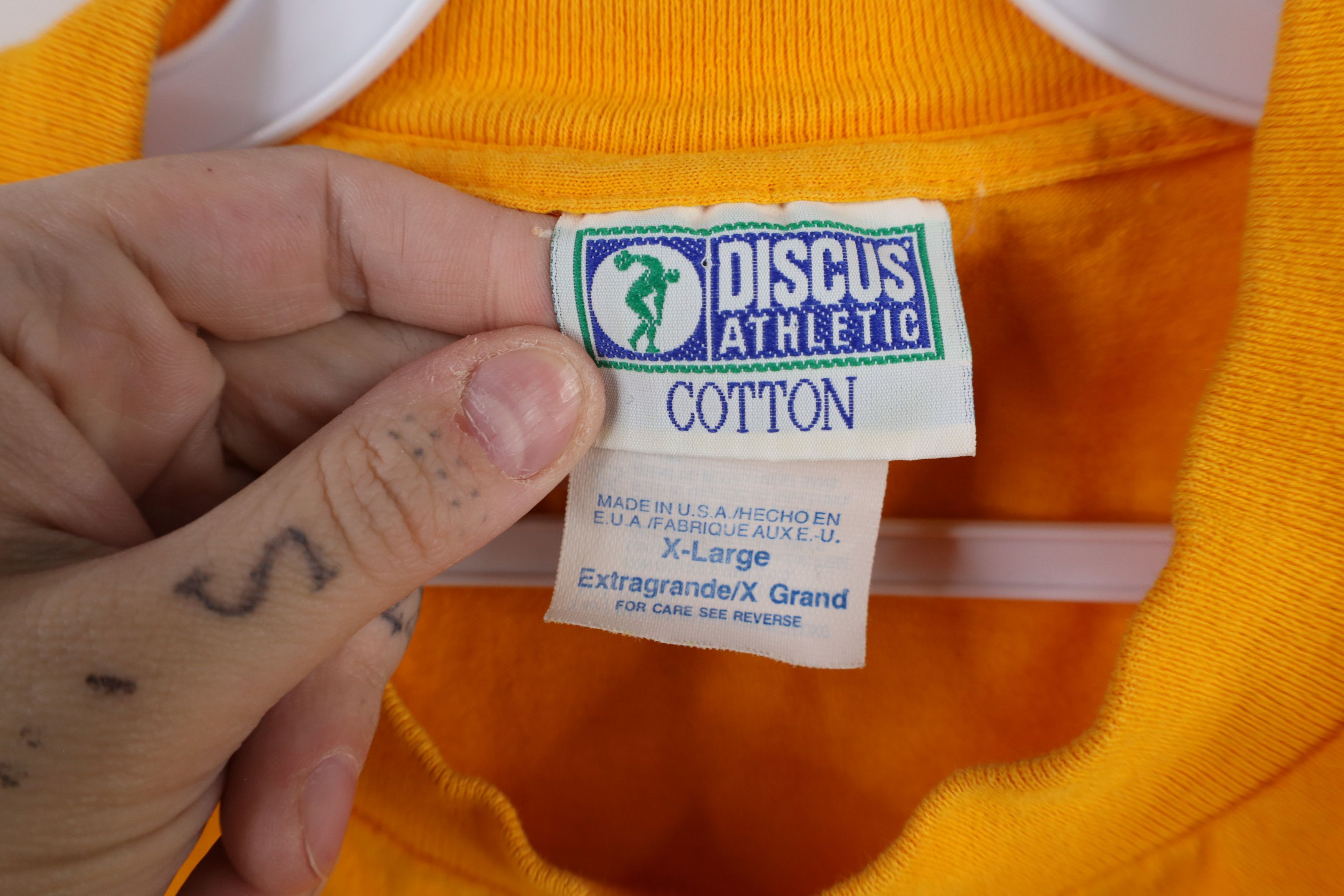 Vintage Vintage 90s Streetwear Short Sleeve T-Shirt Gold Yellow USA Size US XL / EU 56 / 4 - 6 Thumbnail