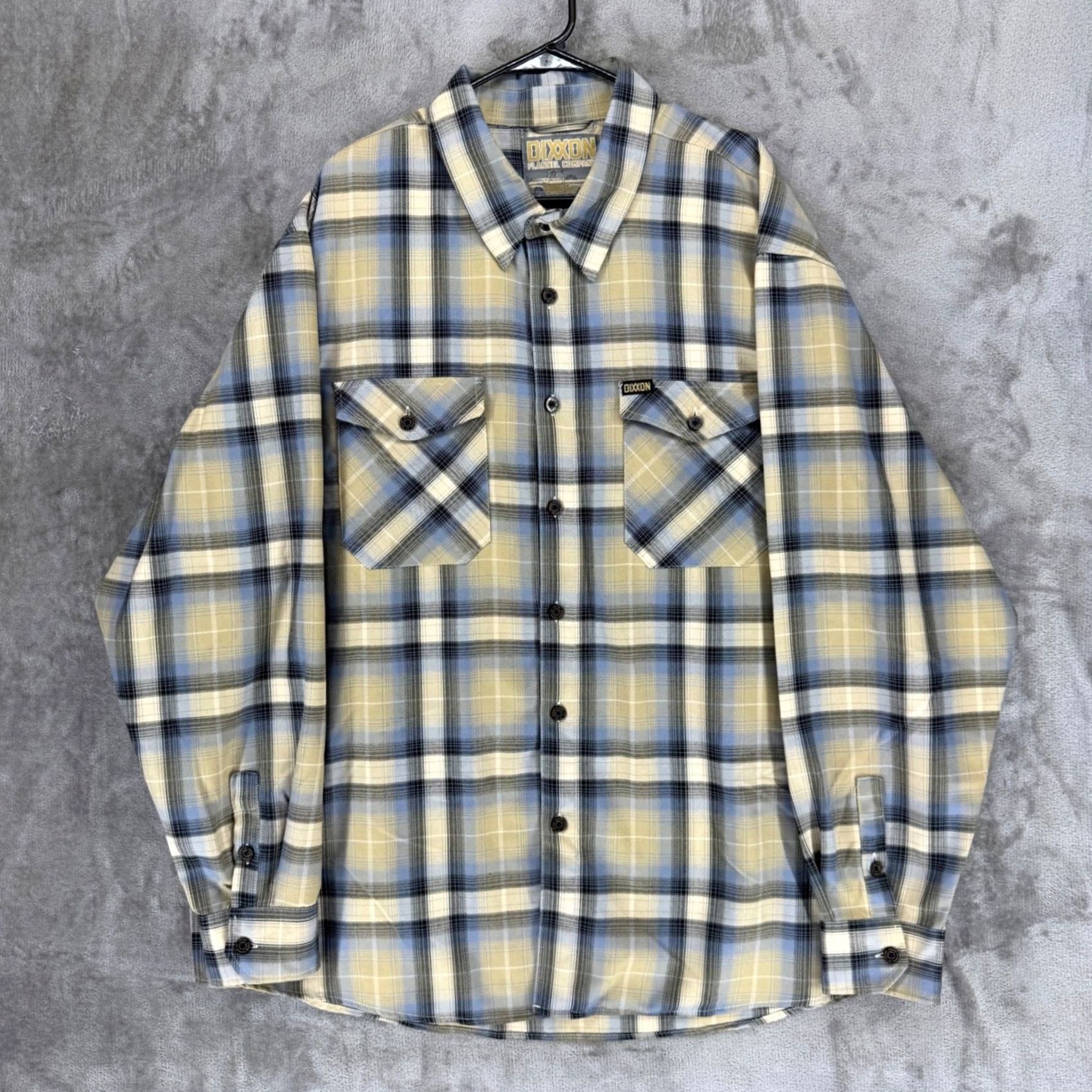 Vintage Dixxon Flannel Company Delmo Plaid Shirt Mens 3X Tan Blue Black D-Tech Button Up Shirt Size US XXL / EU 58 / 5 - 2 Thumbnail