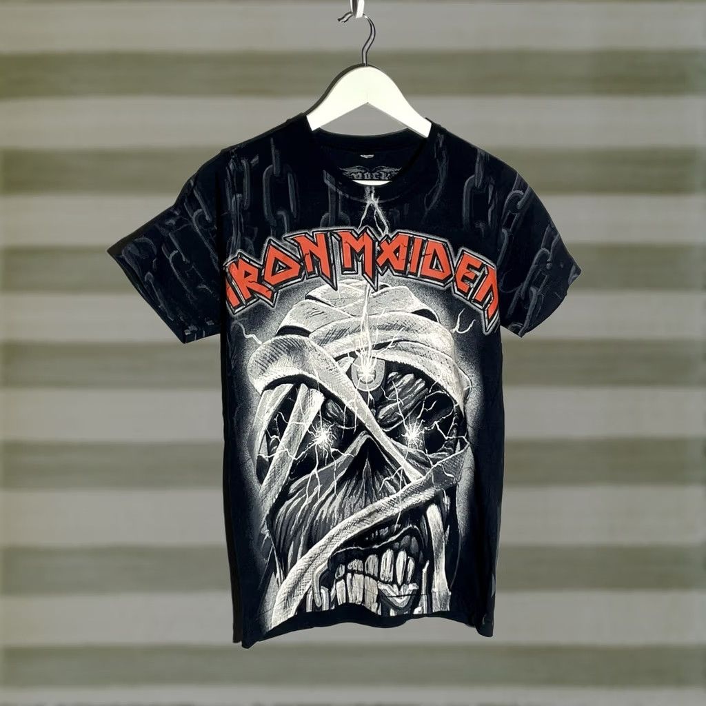 Vintage Iron Maiden T-Shirt Small Black Cotton Crew Neck Short Sleeve Band Logo Overprint 2008 Vintage: No Mens Mens? Size US S / EU 44-46 / 1 - 1 Thumbnail