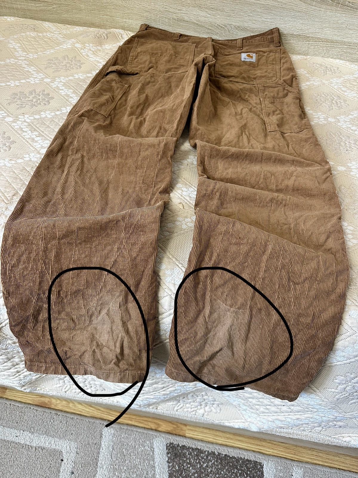 Carhartt 🔥 90s Carhartt Corduroy Velvet Brown Cargo Pants Trousers Size US 32 / EU 48 - 3 Thumbnail