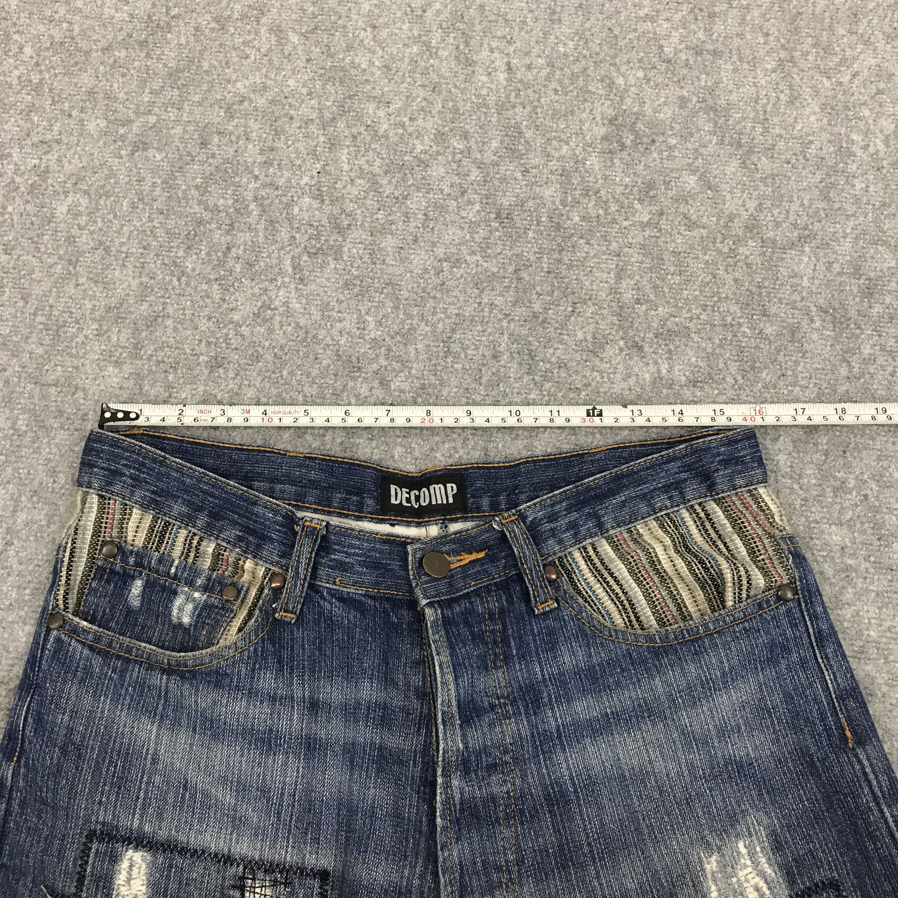Japanese Brand JAPAN DECOMP PATCHWORK DESIGN DISTRESSED JEAN Size US 31 - 3 Thumbnail