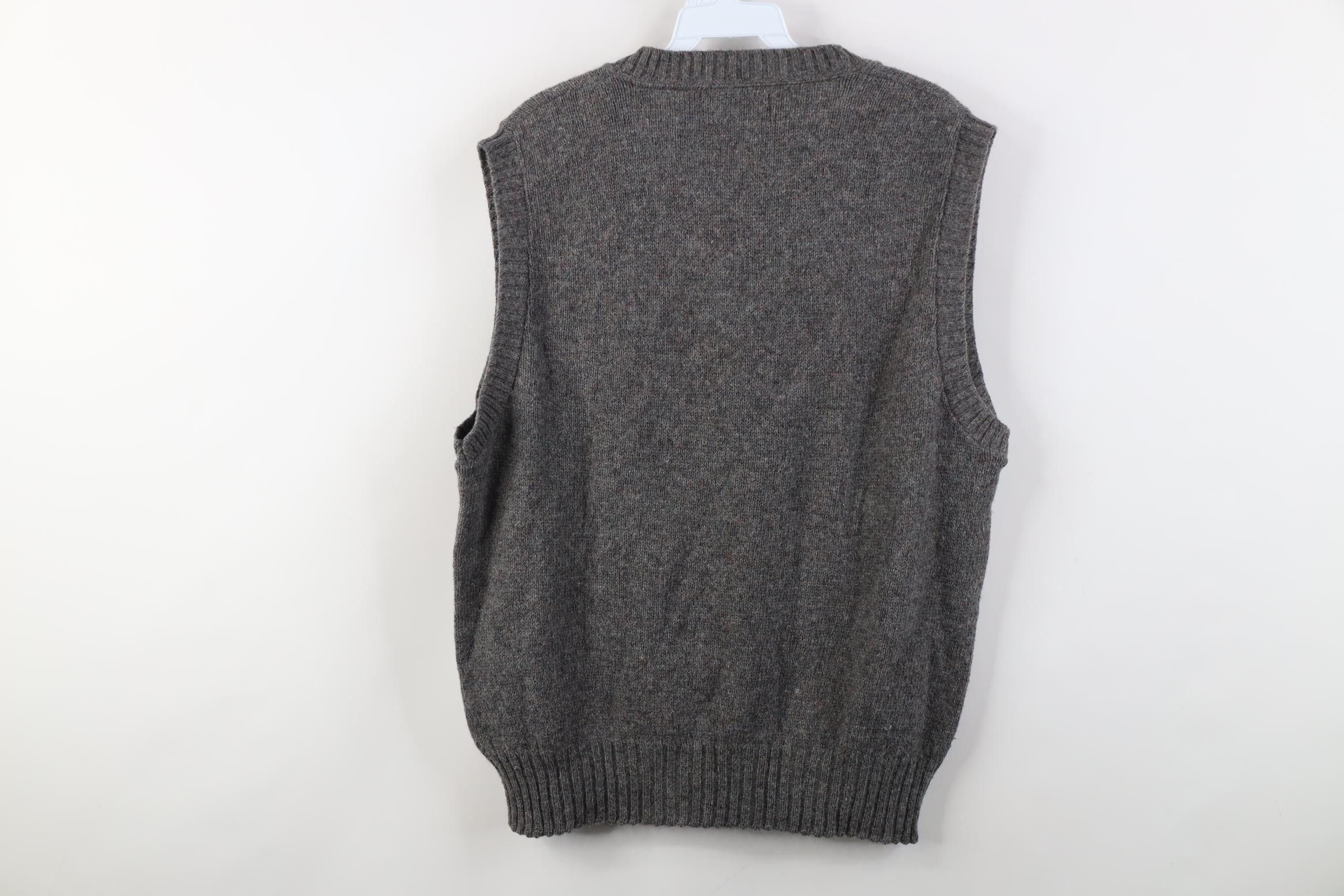 Vintage Vintage 70s Streetwear Wool V-Neck Sweater Vest Gray USA Size US L / EU 52-54 / 3 - 6 Thumbnail