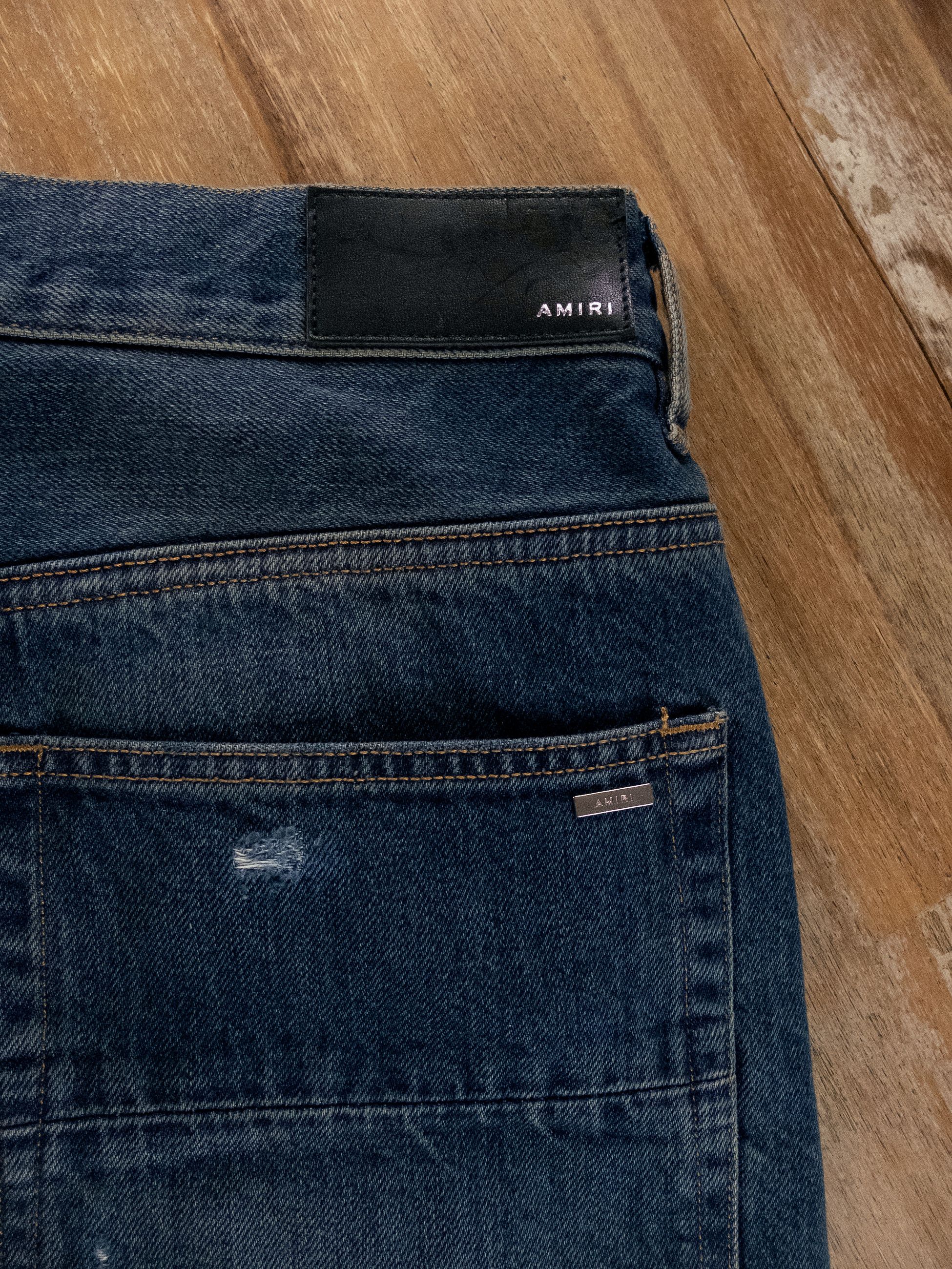 Amiri AMIRI dark blue released hem straight jeans Size 32 Size US 32 / EU 48 - 13 Thumbnail