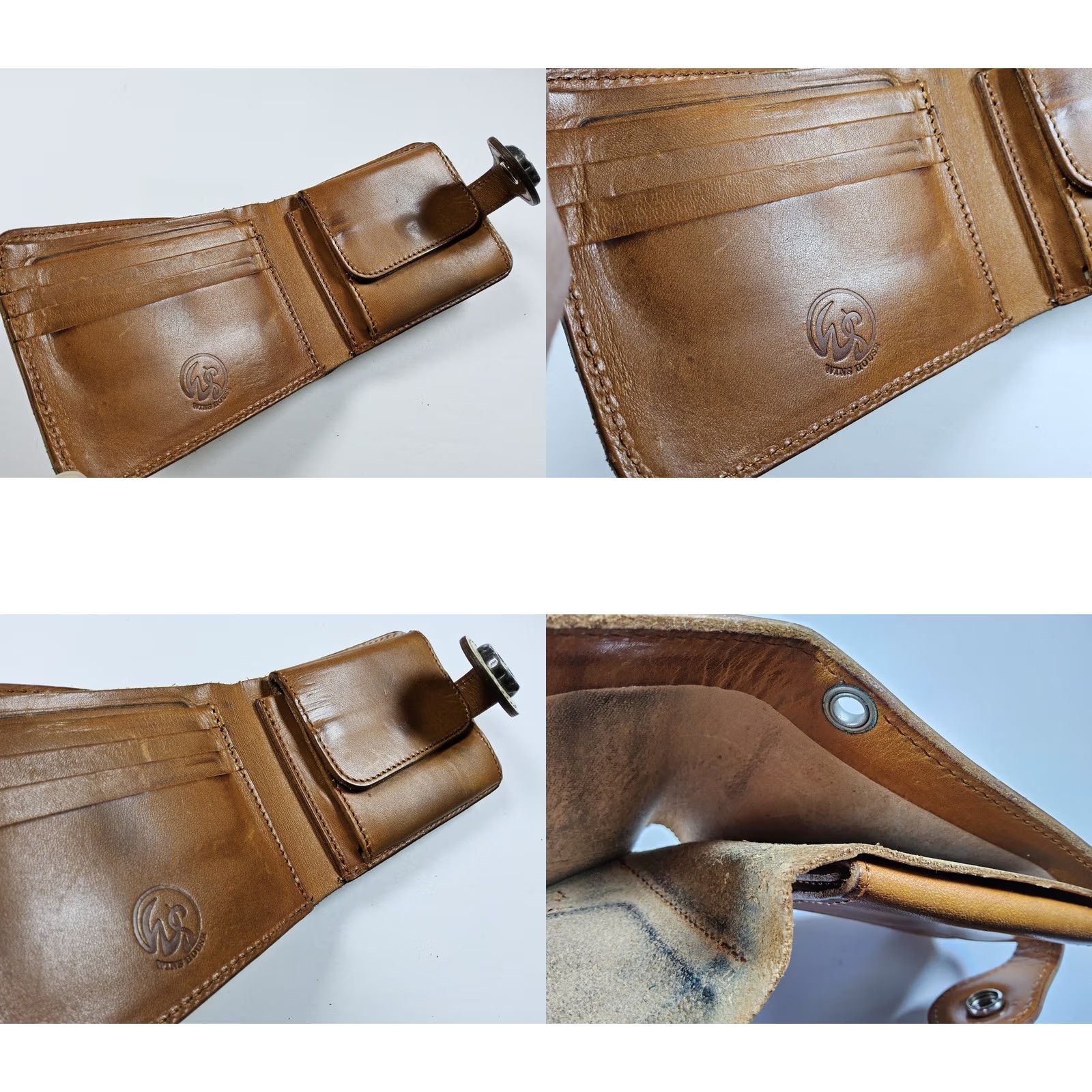 Twins Wins House Leather Bifold Wallet Beige Men Size ONE SIZE - 8 Thumbnail