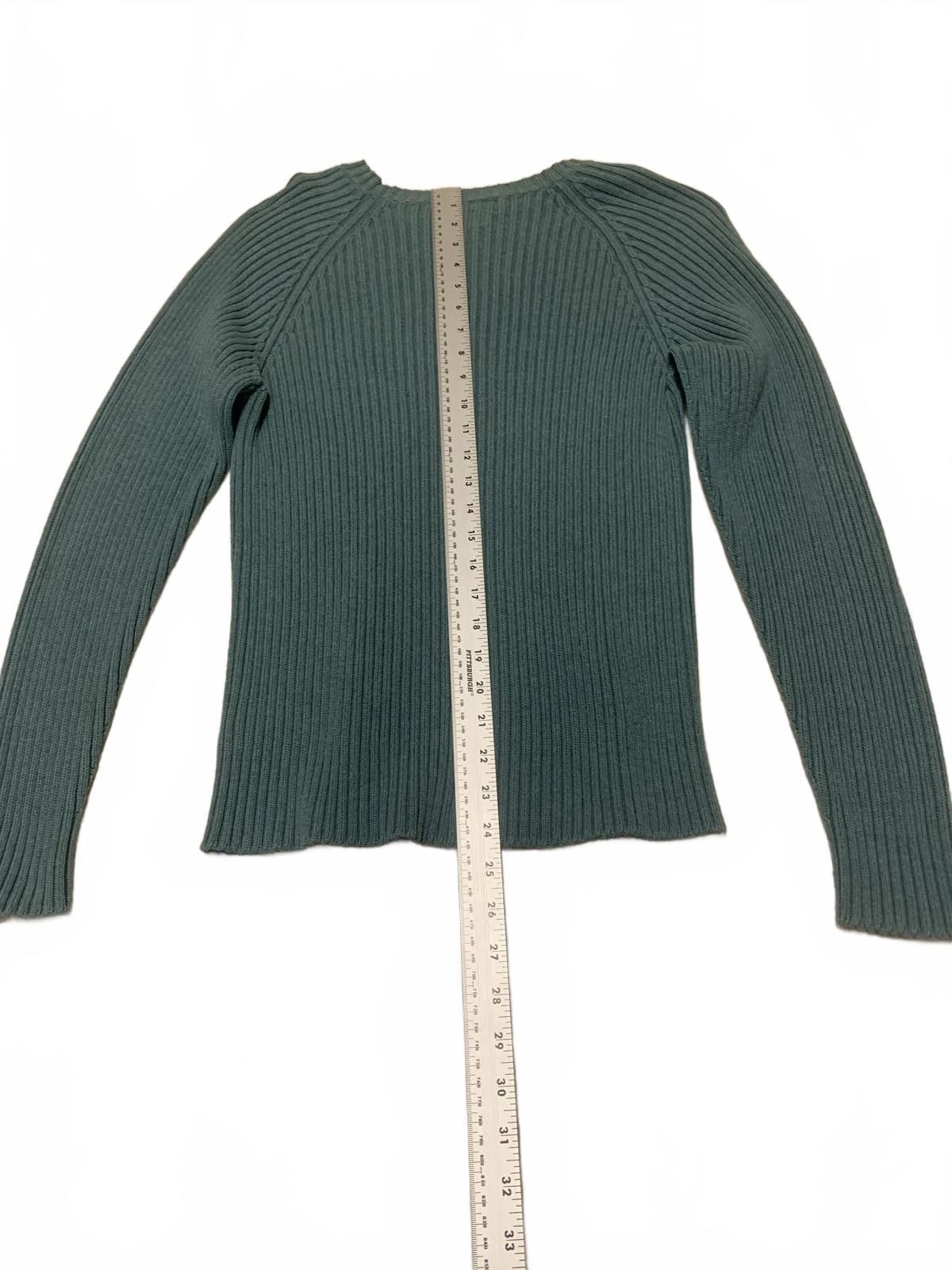 Lands' End VTG 90s Lands' End Sweater Men's M Green Ribbed Knit USA Size M / US 6-8 / IT 42-44 - 6 Thumbnail