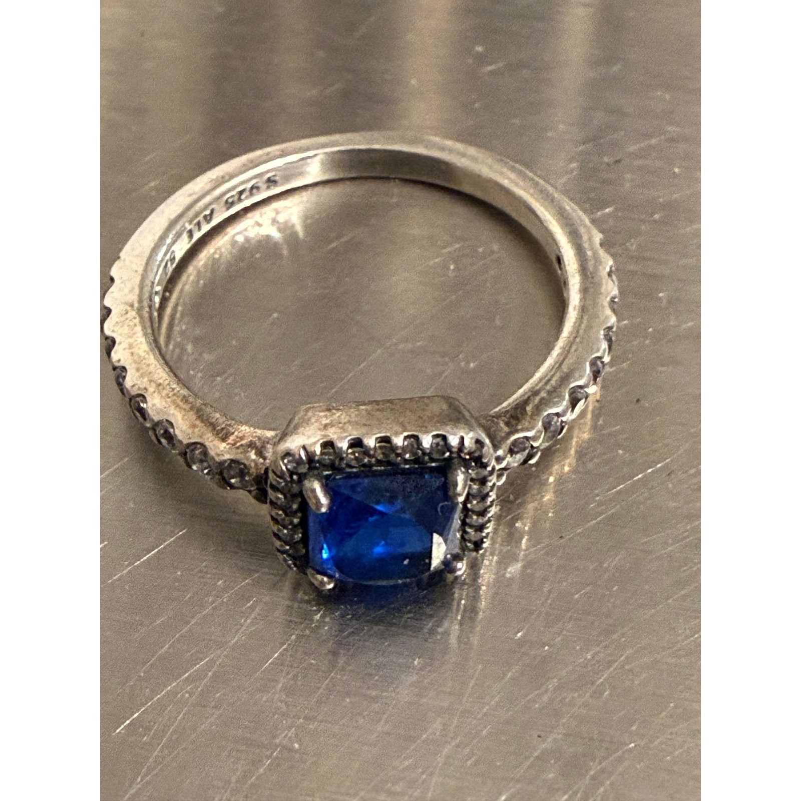 pandora Pandora ALE 925 Blue Halo Ring Sterling Silver Size 6 Size ONE SIZE - 3 Thumbnail