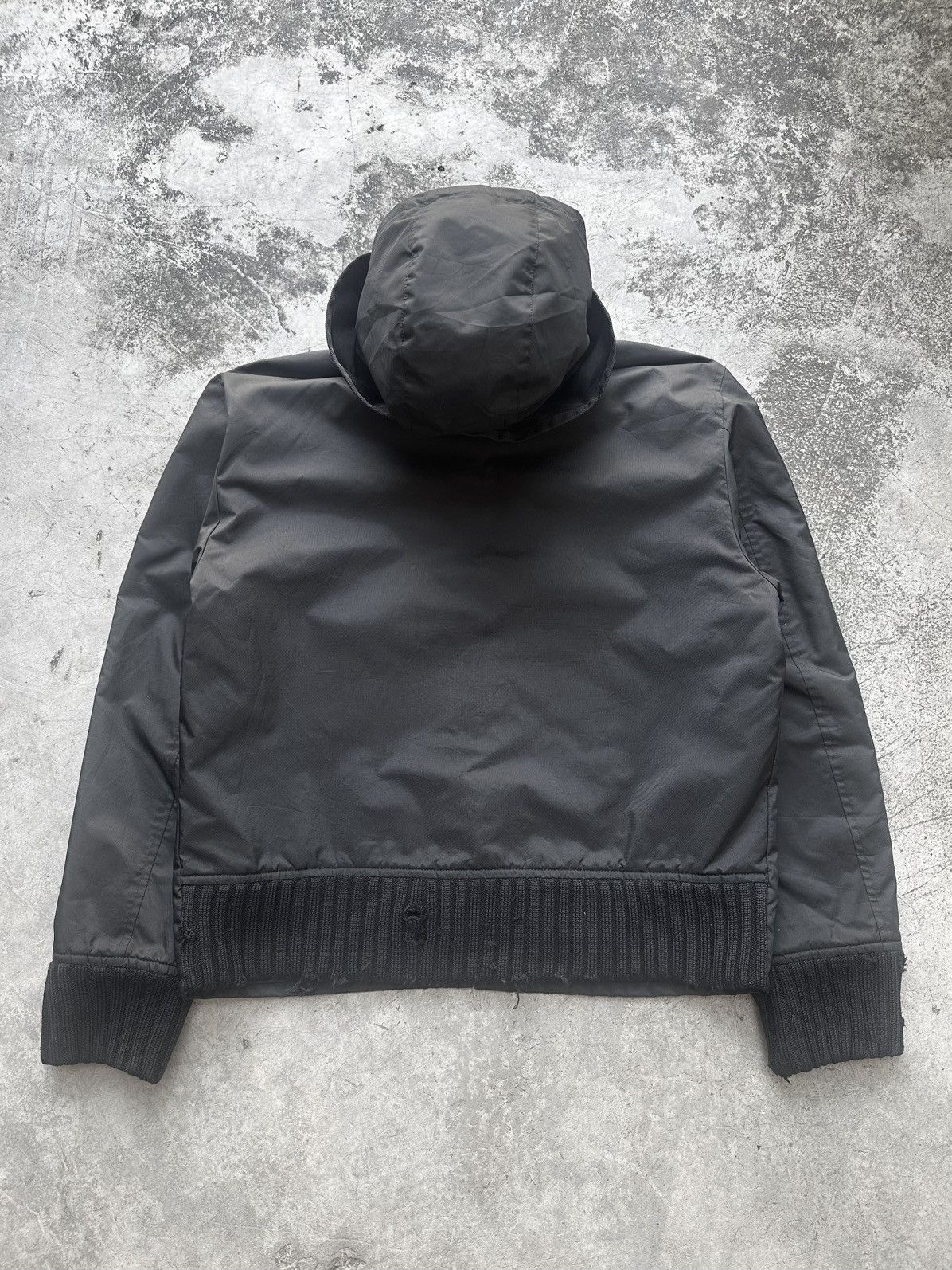 Miu Miu FW1999 Nylon Ribbed Wool Hooded Tech Jacket Size US M / EU 48-50 / 2 - 9 Thumbnail