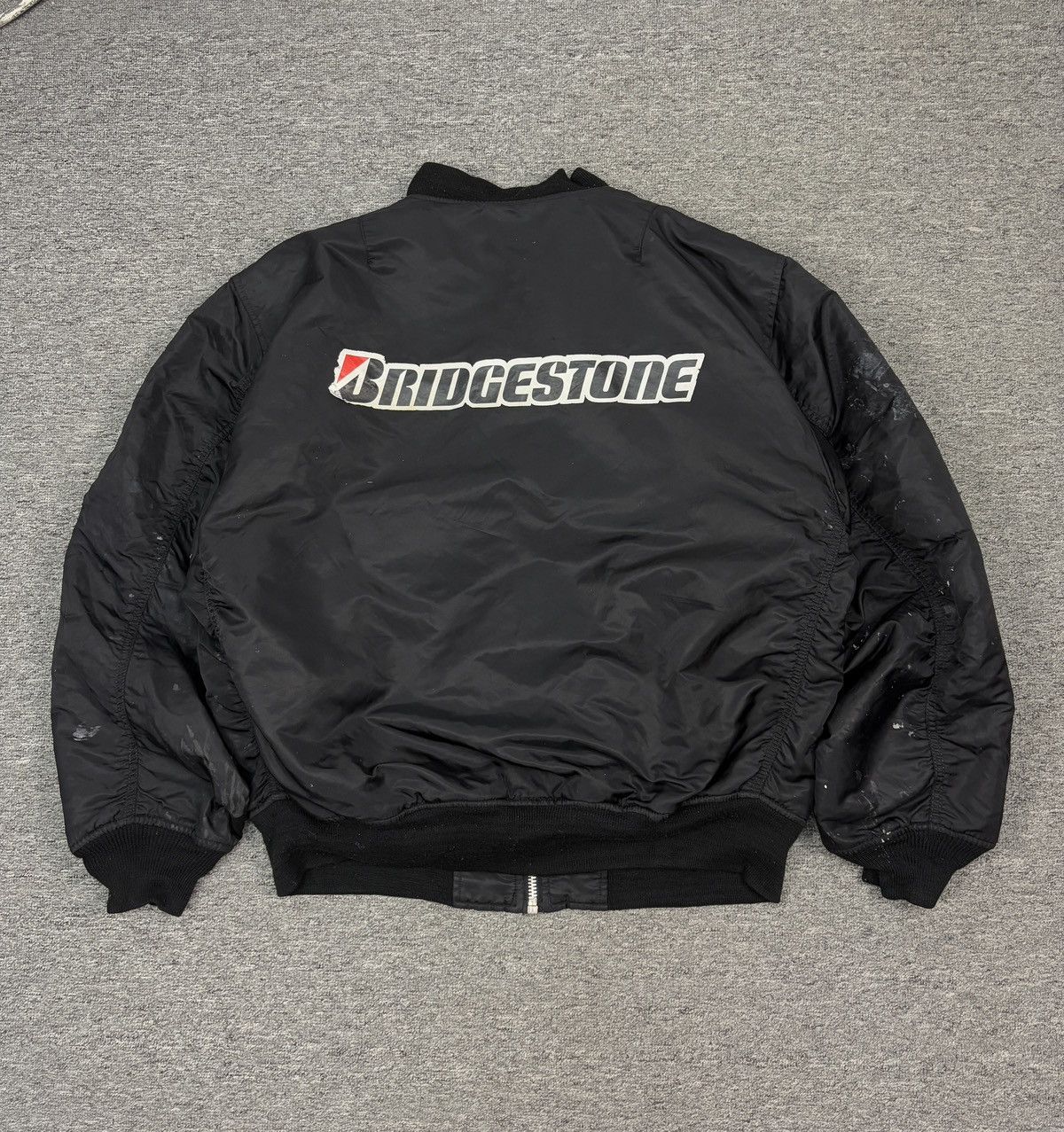 Japanese Brand Vintage Intermediate Ma-1 Flight Bomber Jacket Bridgestone Size US XL / EU 56 / 4 - 3 Thumbnail