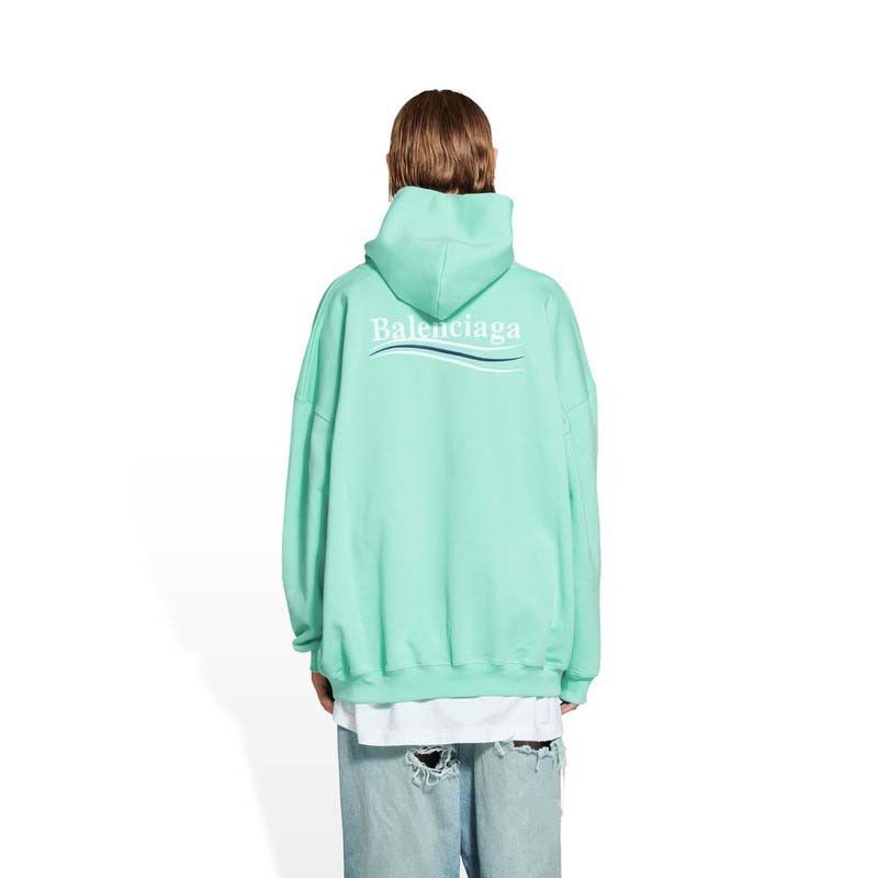 Balenciaga o1bcso1str0525 Political Campaign Hoodie Large Fit in Mint Size M / US 6-8 / IT 42-44 - 6 Thumbnail