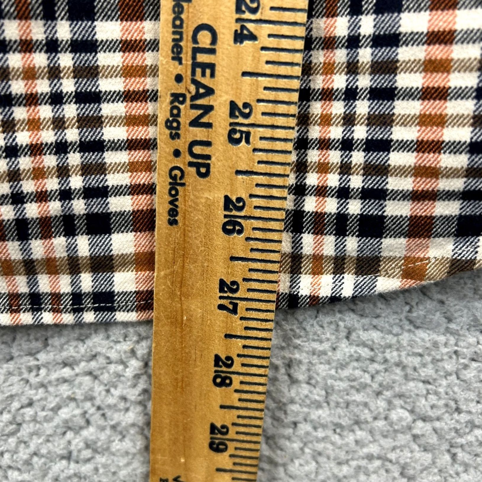ASH ASH & ERIE Shirt Men's L Brown Navy Plaid Cotton Stretch Casual Button-Down Size US L / EU 52-54 / 3 - 7 Thumbnail