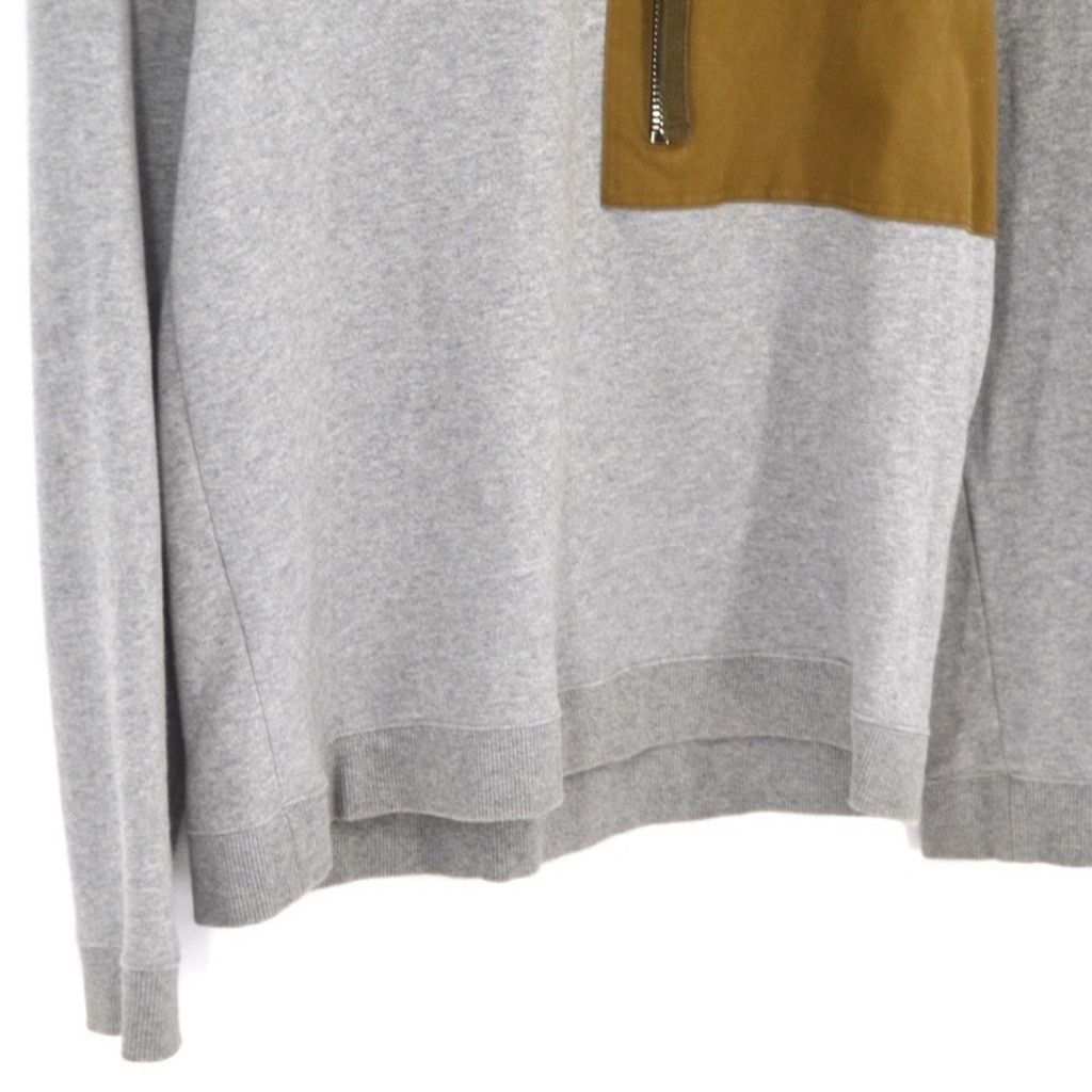 Valentino Valentino Made in Italy Gray Crewneck Contrast Zip Pocket –M Size US M / EU 48-50 / 2 - 6 Thumbnail