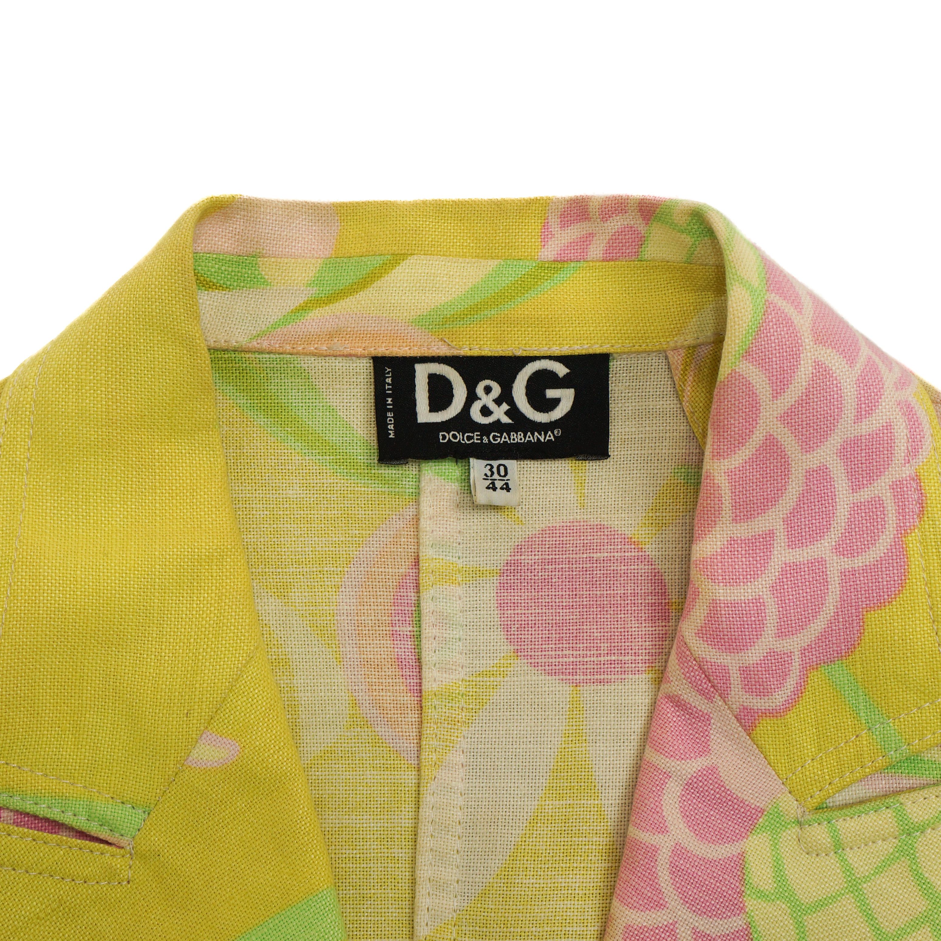 Dolce & Gabbana DOLCE GABBANA Retro Floral Yellow Blazer Jacket Vintage 90s Size S / US 4 / IT 40 - 4 Thumbnail
