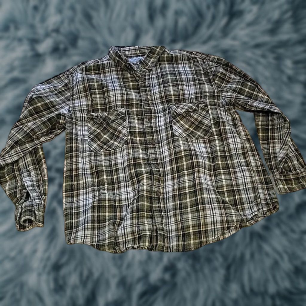 Vintage Rugged Exposure Shirt 2XL Green Plaid Flannel Button-Up Casual Workwear Mens 46 in Chest Long Sleeve Cotton Size US XXL / EU 58 / 5 - 1 Thumbnail