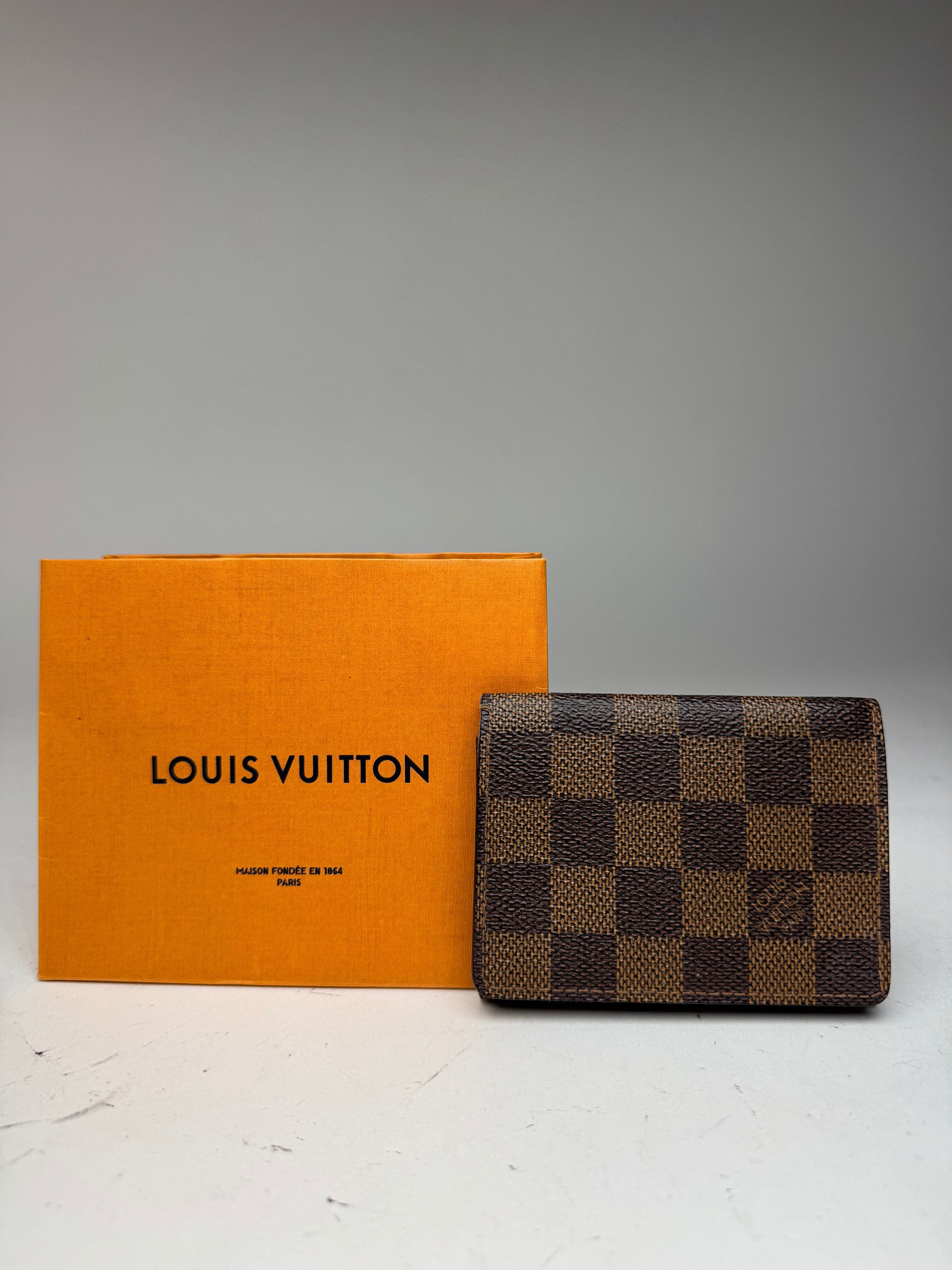 Vintage Gucci Damier Monogramm Leather Card Holder Brown