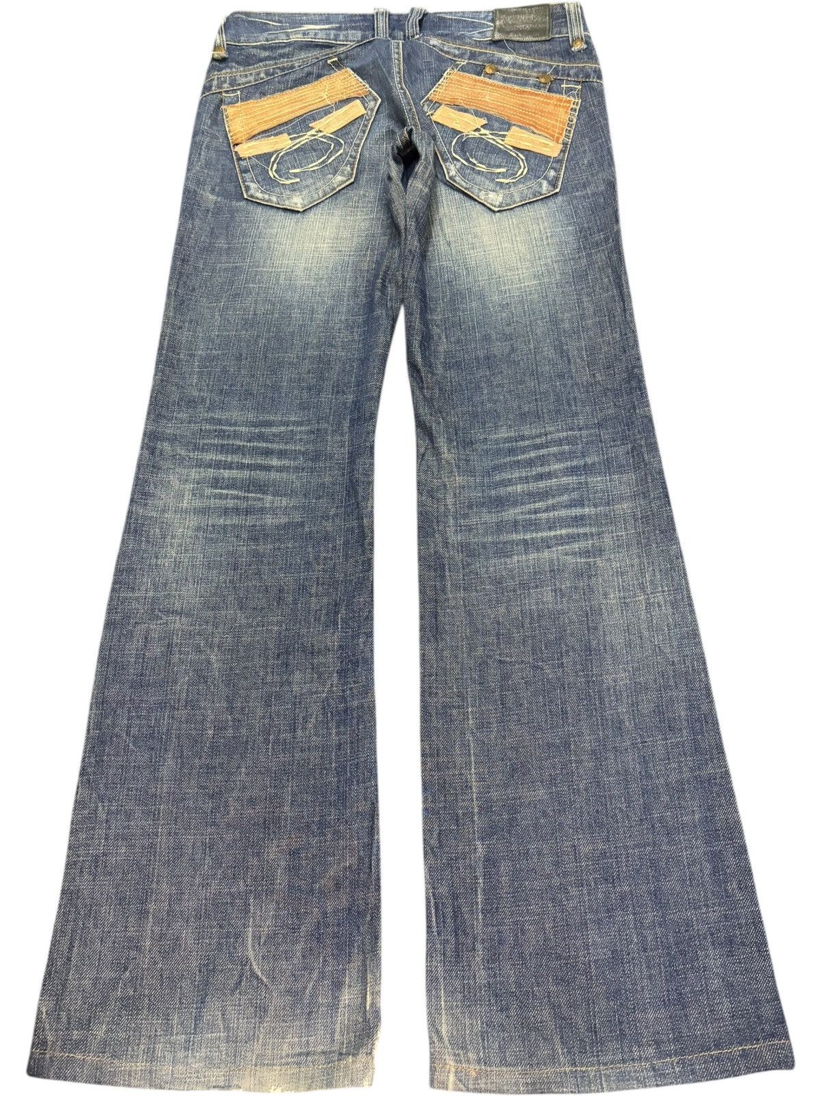 Hysteric Glamour Vintage Red Pepper Distressed Low Rise Flare Jeans Size 29" - 2 Thumbnail