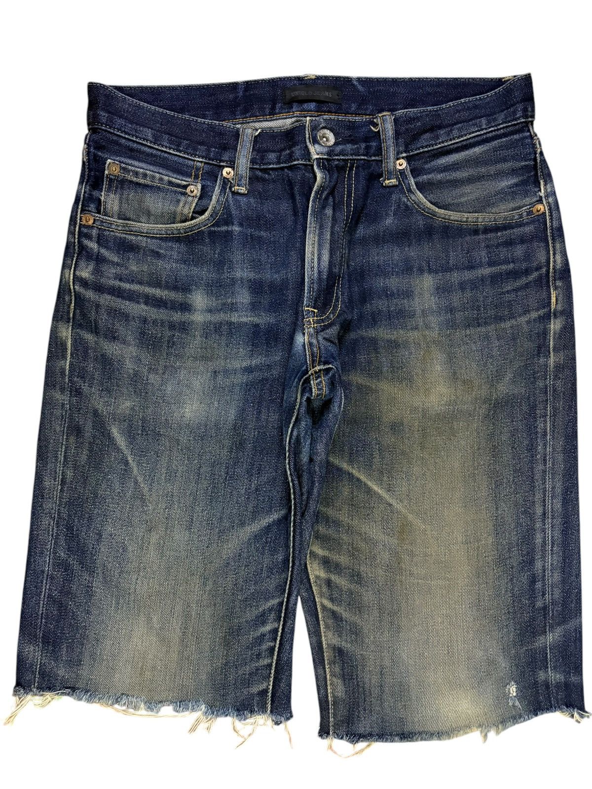 Uniqlo Vintage Uniqlo Mud Wash Distressed Loose Jean Short Jorts Size US 30 / EU 46 - 1 Thumbnail