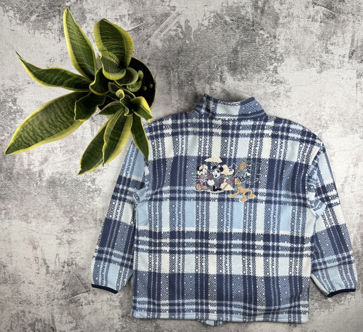 Disney Disney Store 90s Vintage Zip Plaid Preppy New Year Cozy Fleece Jacket Pullover Size US L / EU 52-54 / 3 - 1 Thumbnail