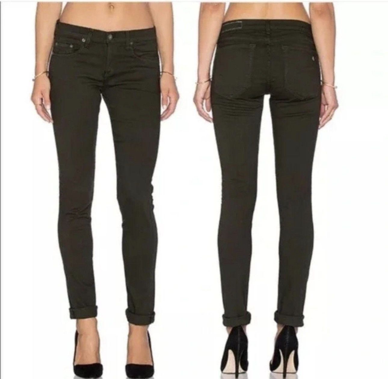 Rag & Bone Rag & Bone Kensington Olive Green Skinny Jeans Size 30" / US 8 / IT 44 - 1 Thumbnail