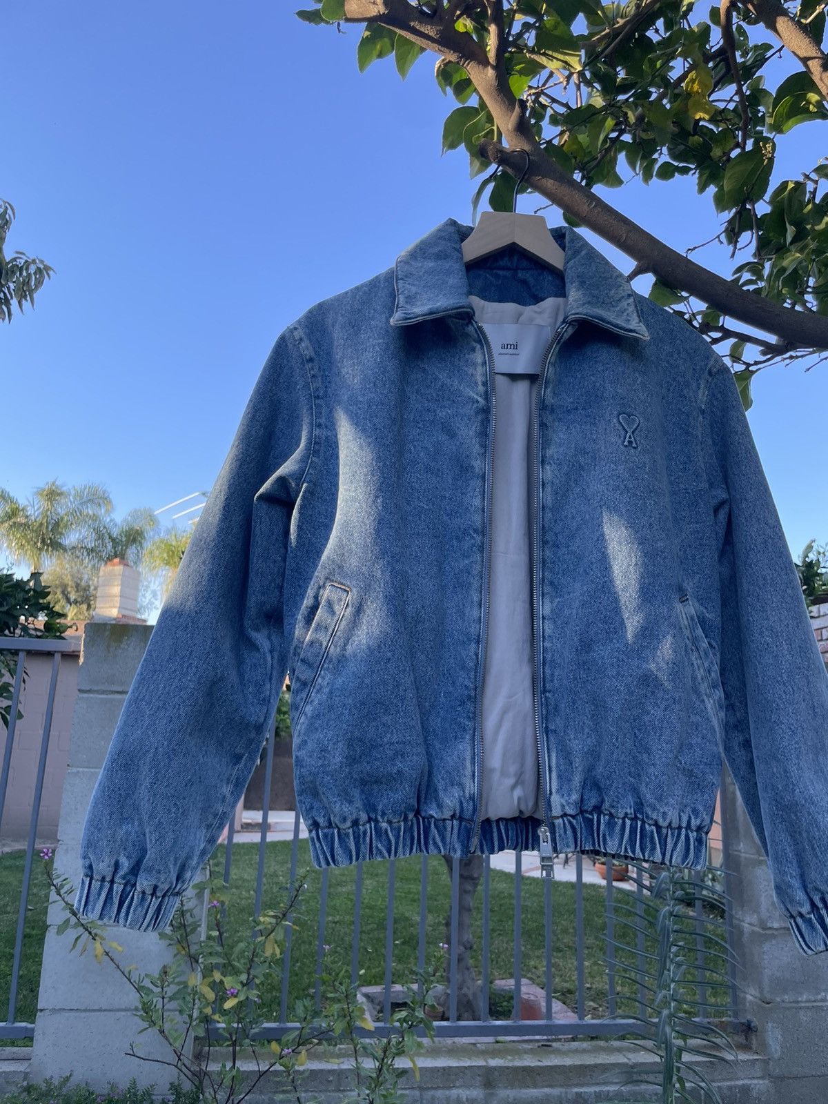 AMI AMI Paris Denim Bomber Jacket XS Blue Size US XS / EU 42 / 0 - 3 Thumbnail