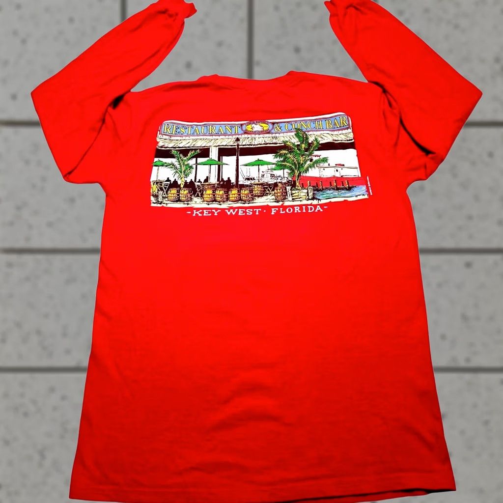 Hanes VINTAGE Conch Republic Sea​​​food Company Key West Long Sleeve Red T‑Shirt Size S 90s Mens Size US S / EU 44-46 / 1 - 1 Thumbnail
